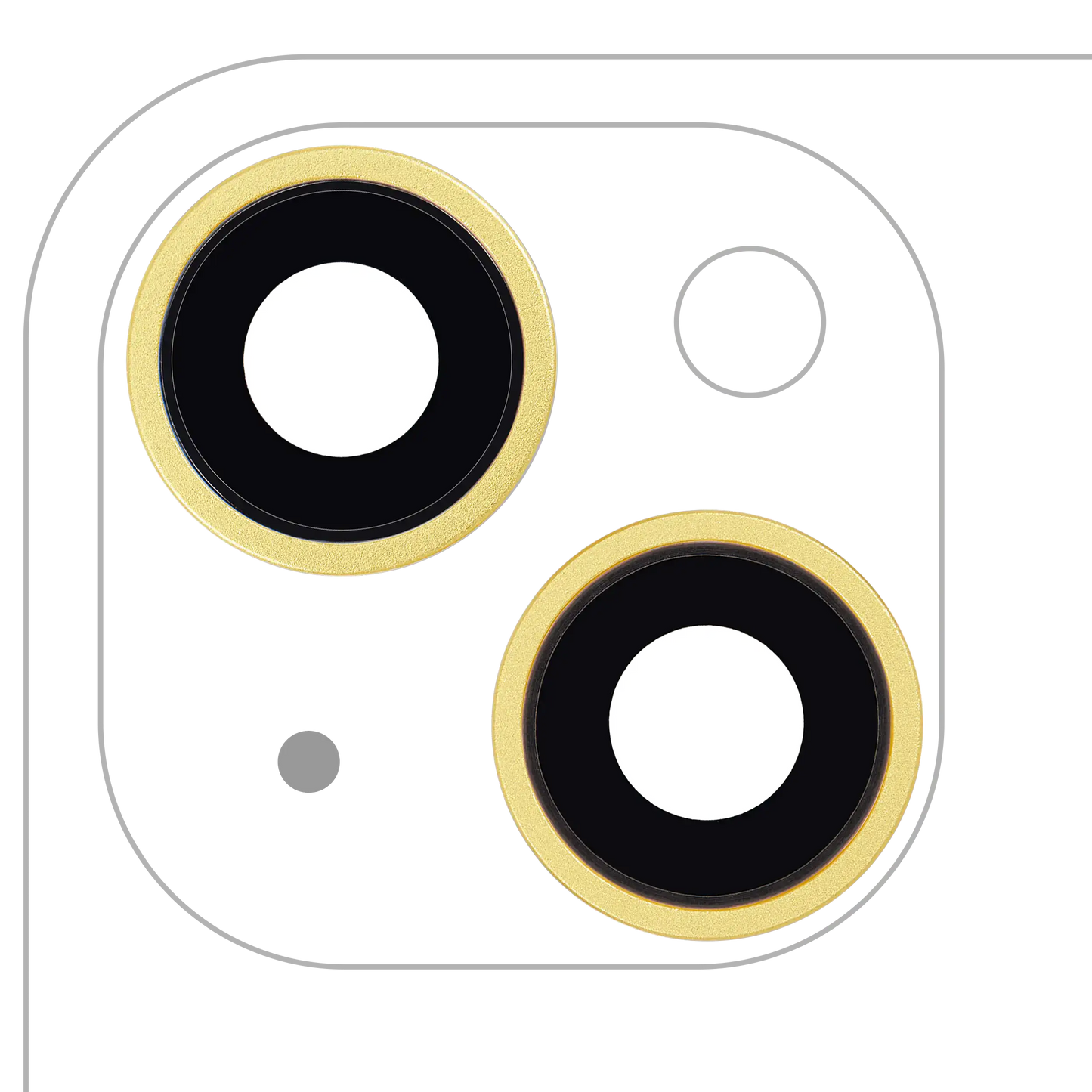 Back Camera Lens With Bracket & Bezel For iPhone 14 / 14 Plus (2 Piece Set) (Aftermarket Plus) (Yellow)