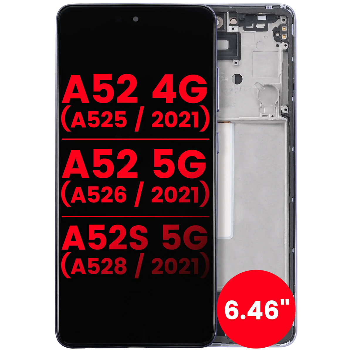 OLED Assembly With Frame For Samsung Galaxy A52 4G (A525 / 2021) / A52 5G (A526 / 2021) / A52S 5G (A528 / 2021) (6.46") (Aftermarket Plus) (Awesome Pu - product image 8