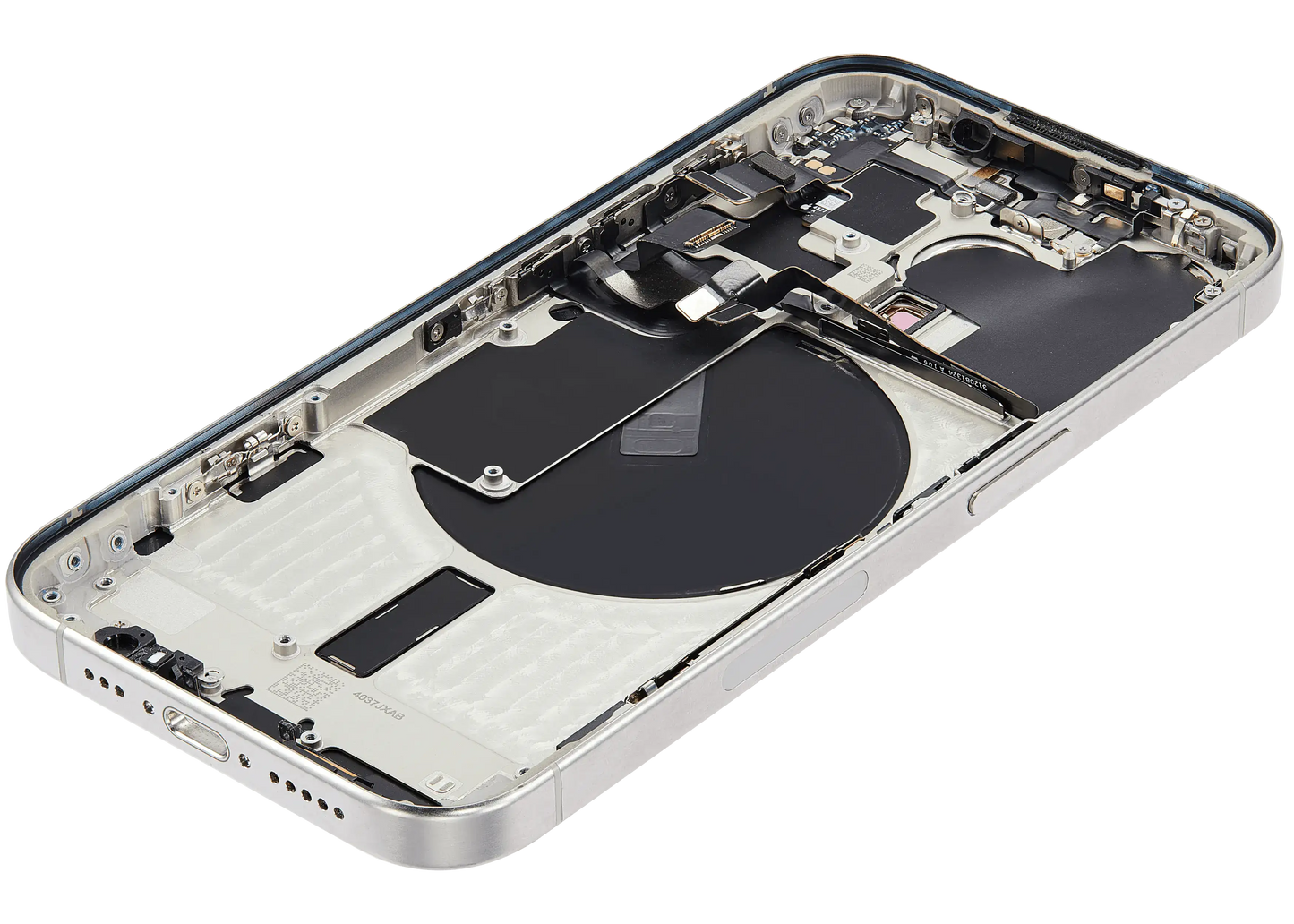 Back Housing W/ Small Parts For iPhone 15 Pro (US Version) (Used OEM Pull: Grade A) (White Titanium)