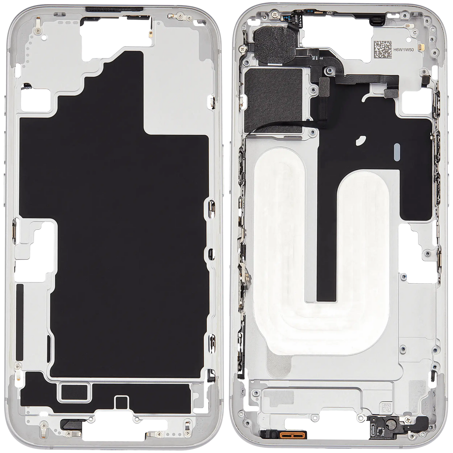 Mid-Frame Housing W/ Small Parts For iPhone 16 (US Version) (Used OEM Pull: Grade A) (White)