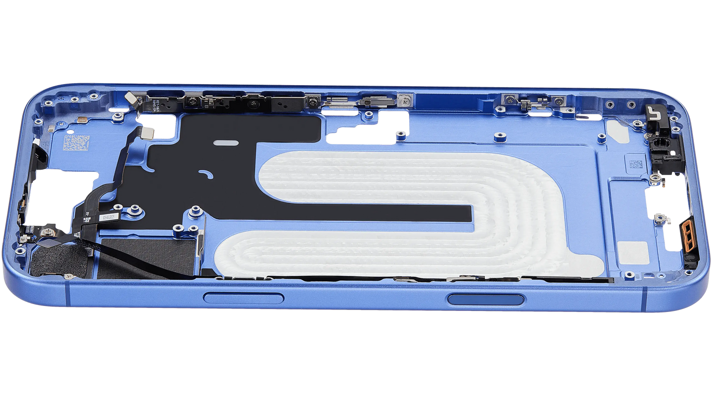 Mid-Frame Housing W/ Small Parts For iPhone 16 Plus (US Version) (Used OEM Pull: Grade A) (Ultramarine)