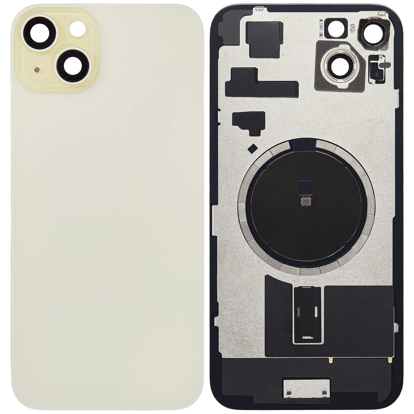Back Glass w/ MagSafe Magnet For iPhone 15 Plus (Aftermarket) (Yellow) (No Logo)