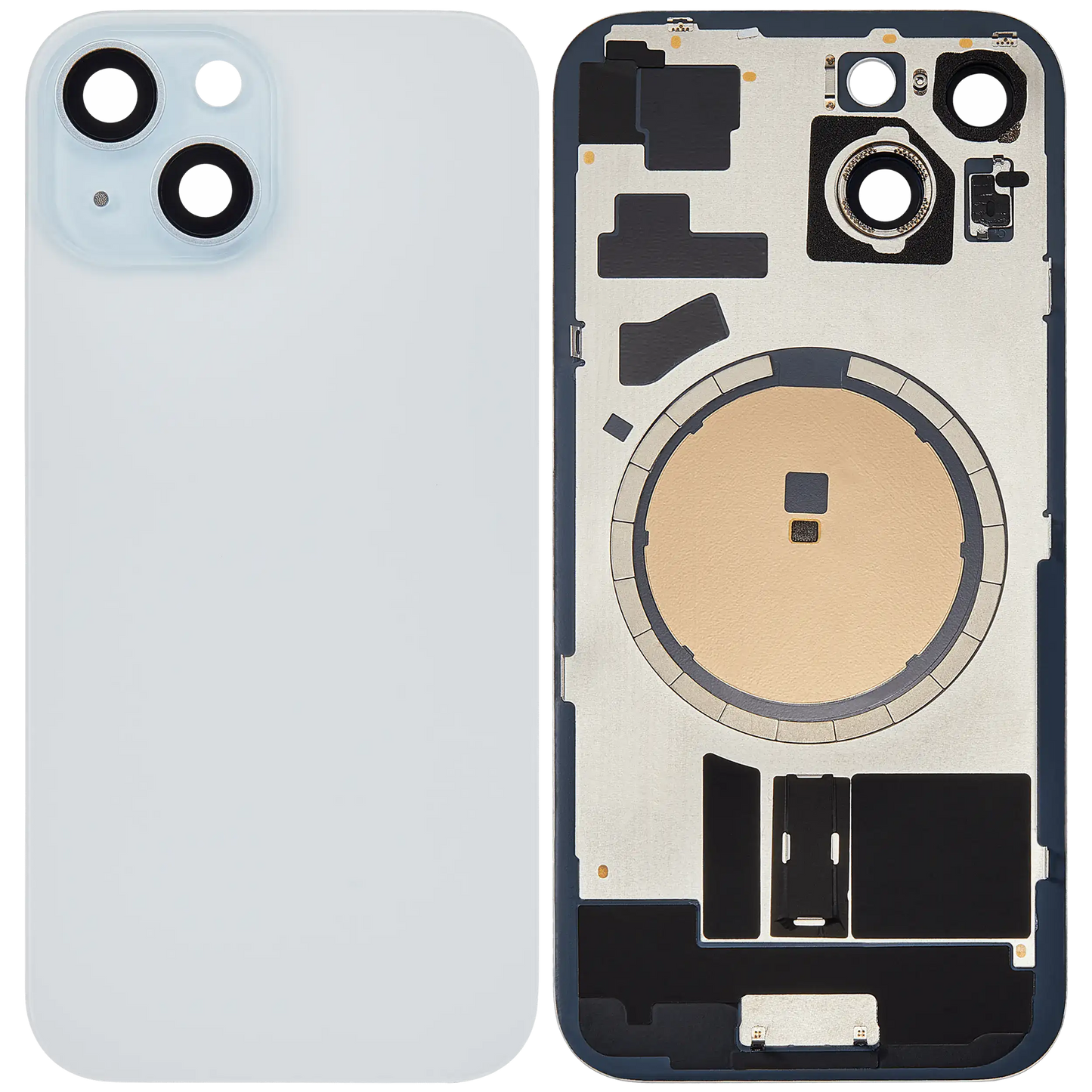 Back Glass w/ MagSafe Magnet For iPhone 15 (Aftermarket) (Blue) (No Logo)