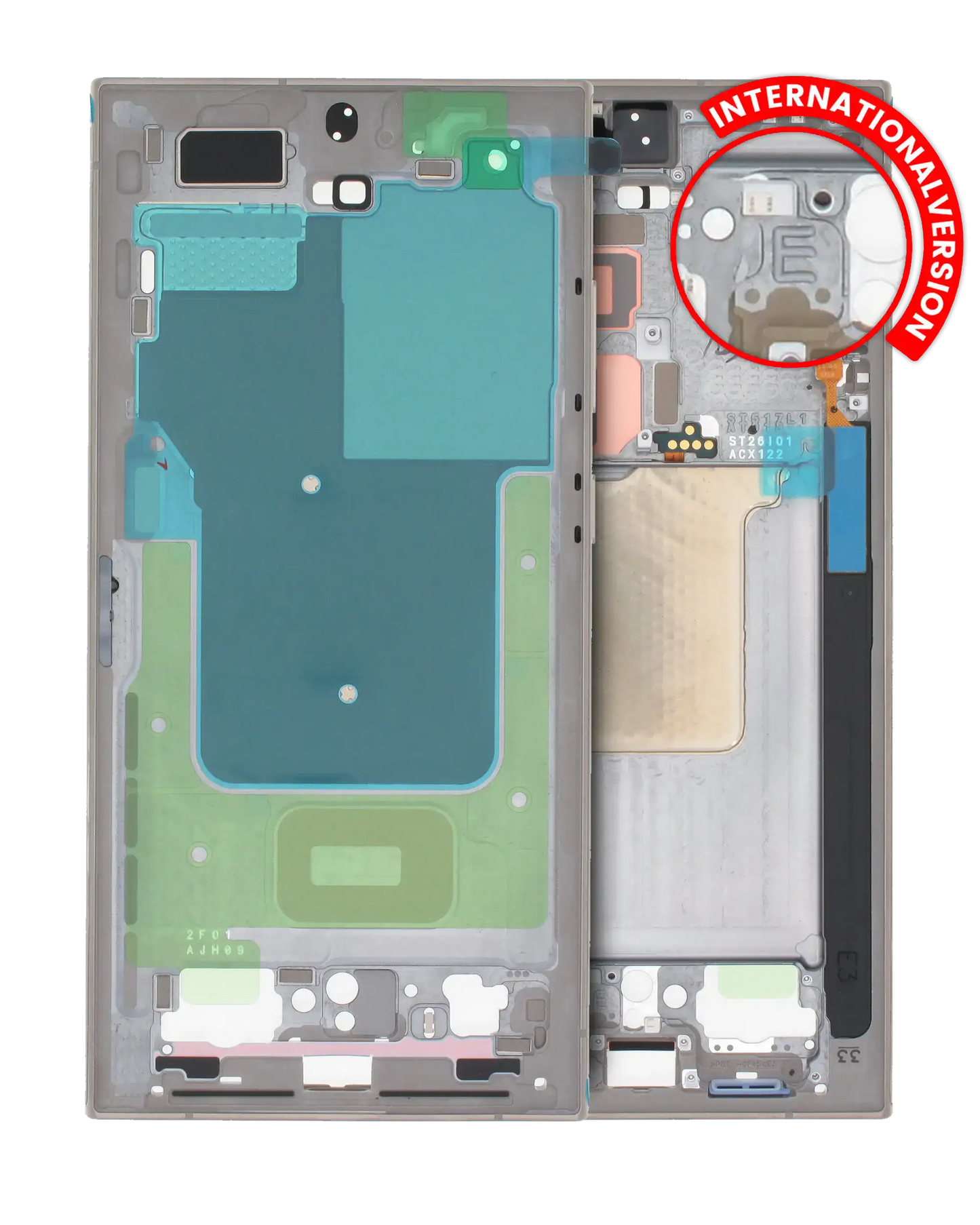 Mid-Frame Housing For Samsung Galaxy S24 Ultra 5G (International version) (Service Pack) (Titanium Grey)