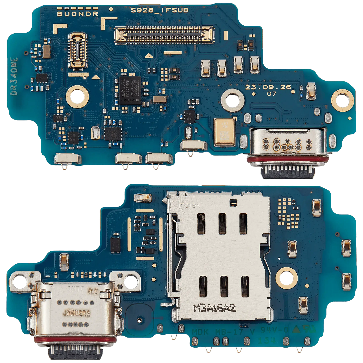 Charging Port Board With Sim Card Reader For Samsung Galaxy S24 Ultra 5G (S928U) (US Version) (Premium)