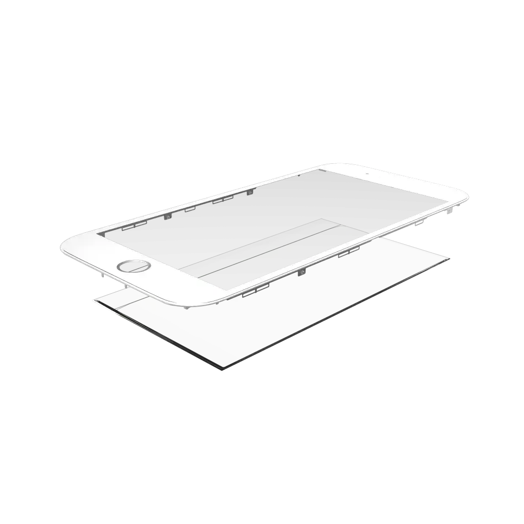 2 in 1 (Front Glass + Frame) For iPhone 8 (2 Pack) (White)
