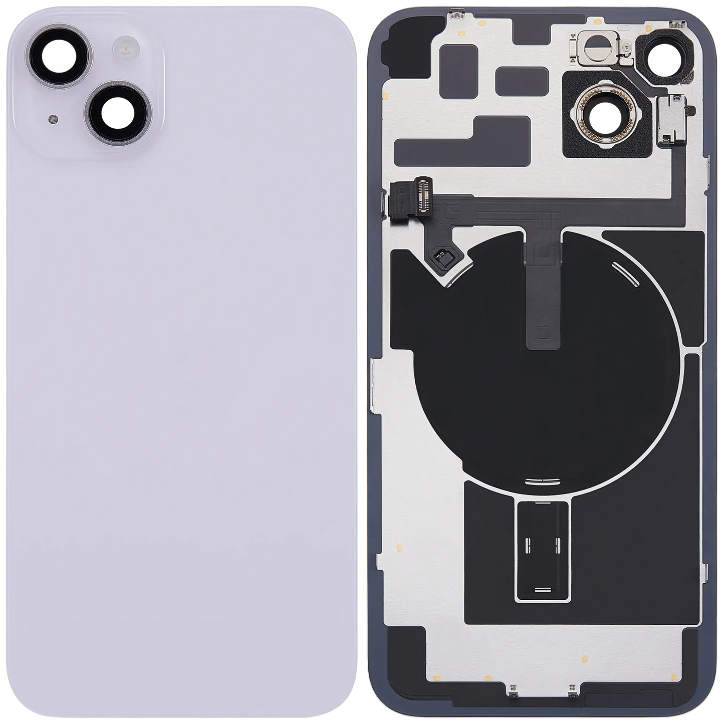 Back Glass w/ MagSafe Magnet & NFC & Flashlight Flex For iPhone 14 Plus (Used OEM Pull: Grade A) (Purple)