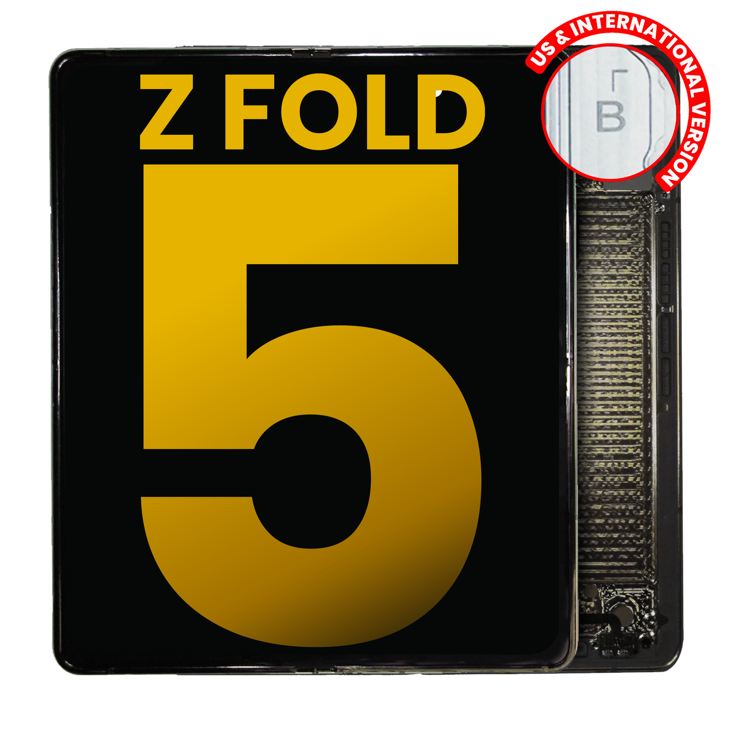 Inner OLED Assembly With Frame For Samsung Galaxy Z Fold 5 5G (US & International) (Refurbished) (Beige) side angle
