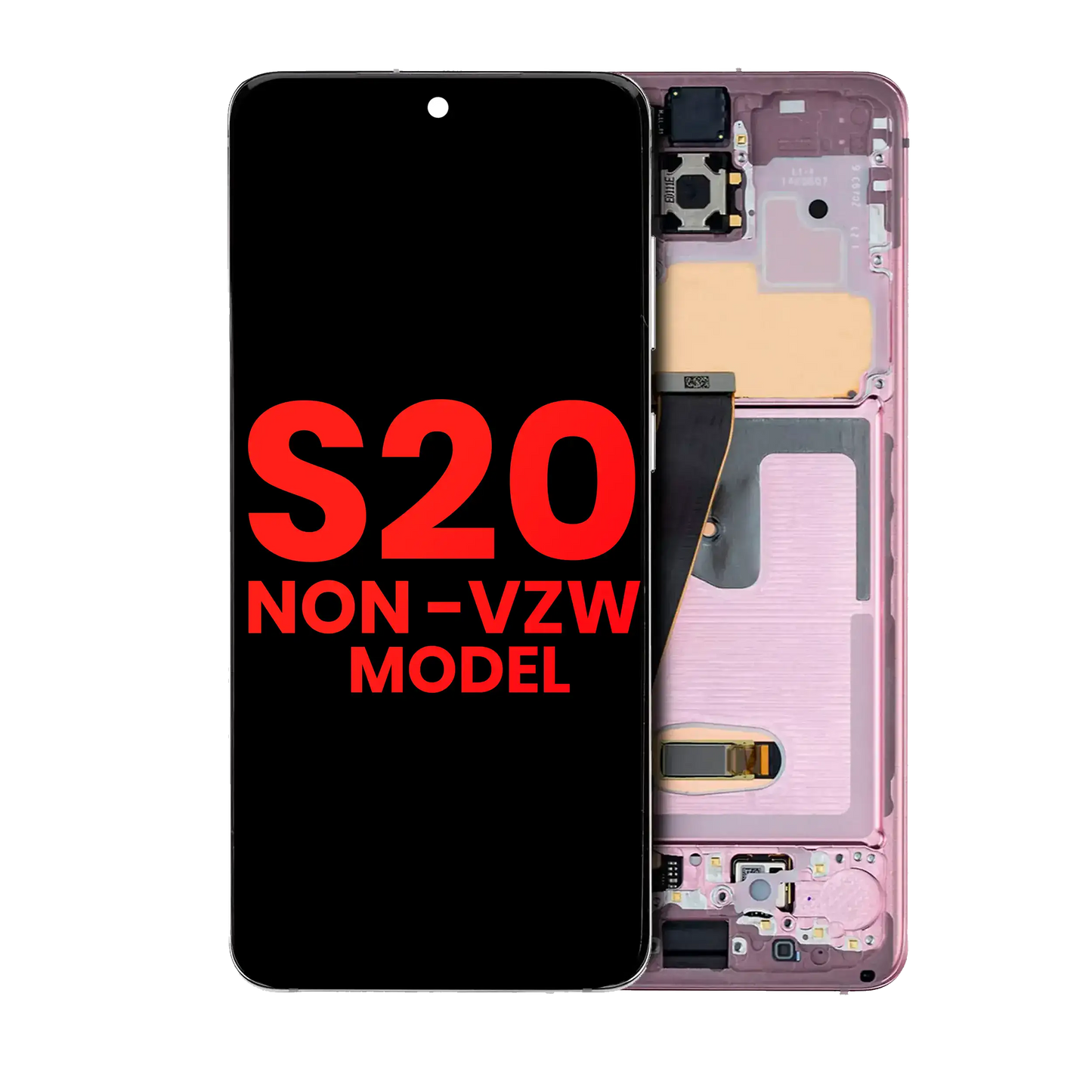 OLED Assembly With Frame For Samsung Galaxy S20 5G (Non-Verizon 5G UW Frame) (Aftermarket Plus) (Cloud Pink)