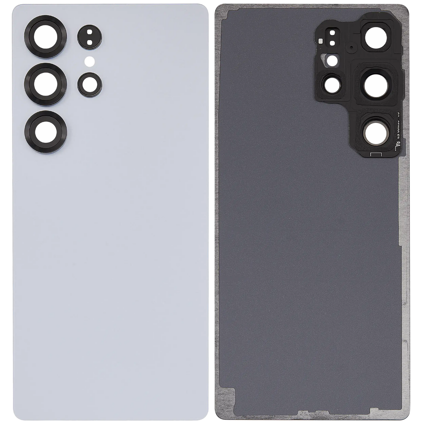 Back Cover Glass With Camera Lens For Samsung Galaxy S25 Ultra 5G (No Logo) (Aftermarket Plus) (Titanium Silver Blue)