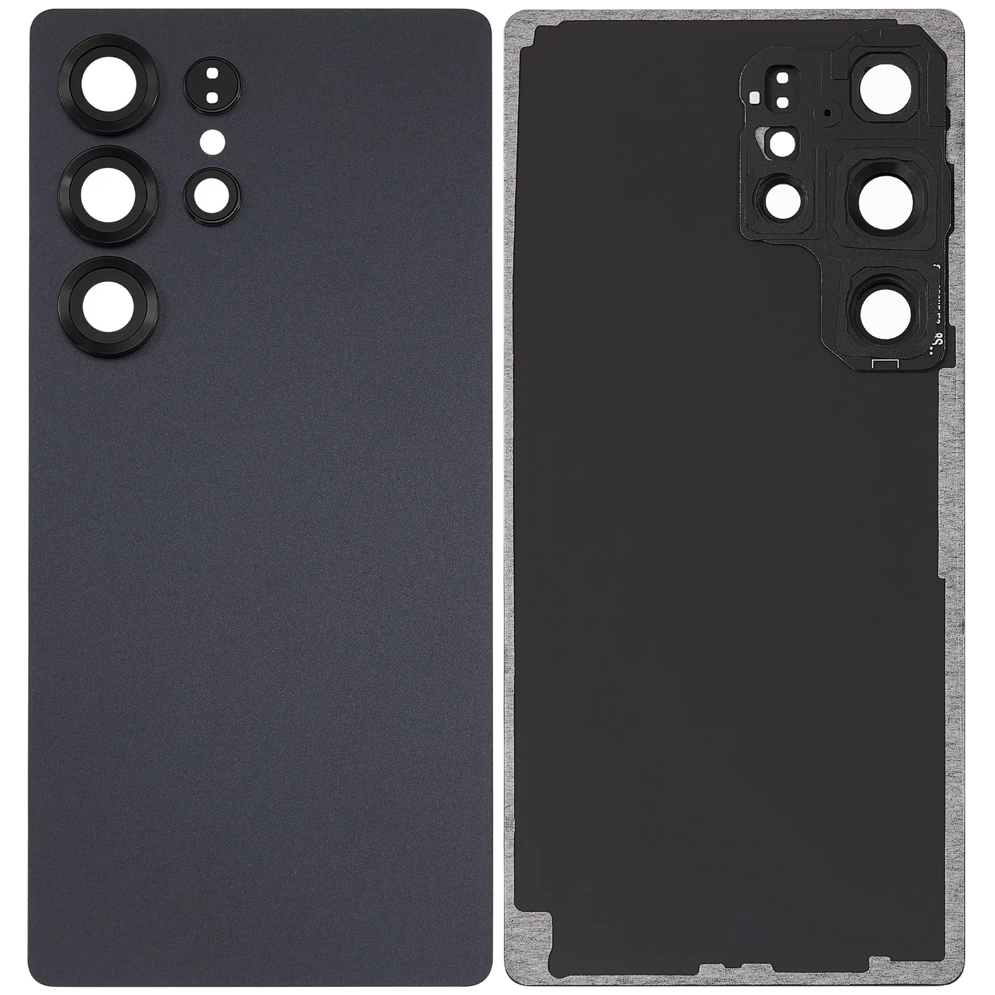Back Cover Glass With Camera Lens For Samsung Galaxy S25 Ultra 5G (No Logo) (Aftermarket Plus) (Titanium Jet Black)