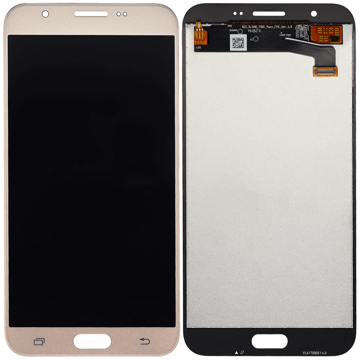 LCD Assembly Without Frame For Samsung Galaxy J7 Perx / Halo / Sky Pro (J727 / 2017) (Aftermarket Plus) (Gold) replacement part SKU 107082016227 product image 7