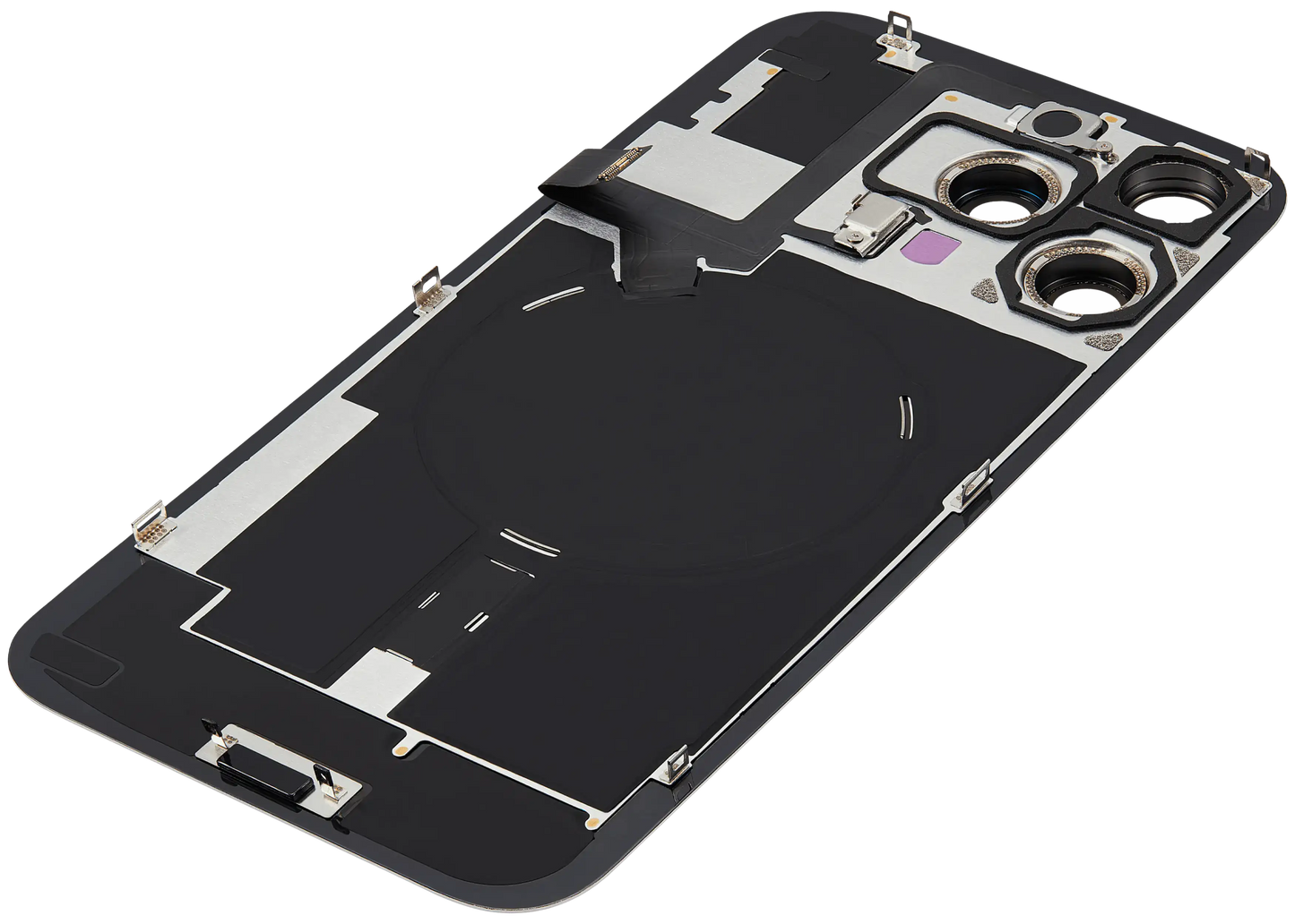 Back Glass w/ MagSafe Magnet & NFC & Flashlight Flex For iPhone 16 Pro Max (Aftermarket) (White Titanium) (No Logo)