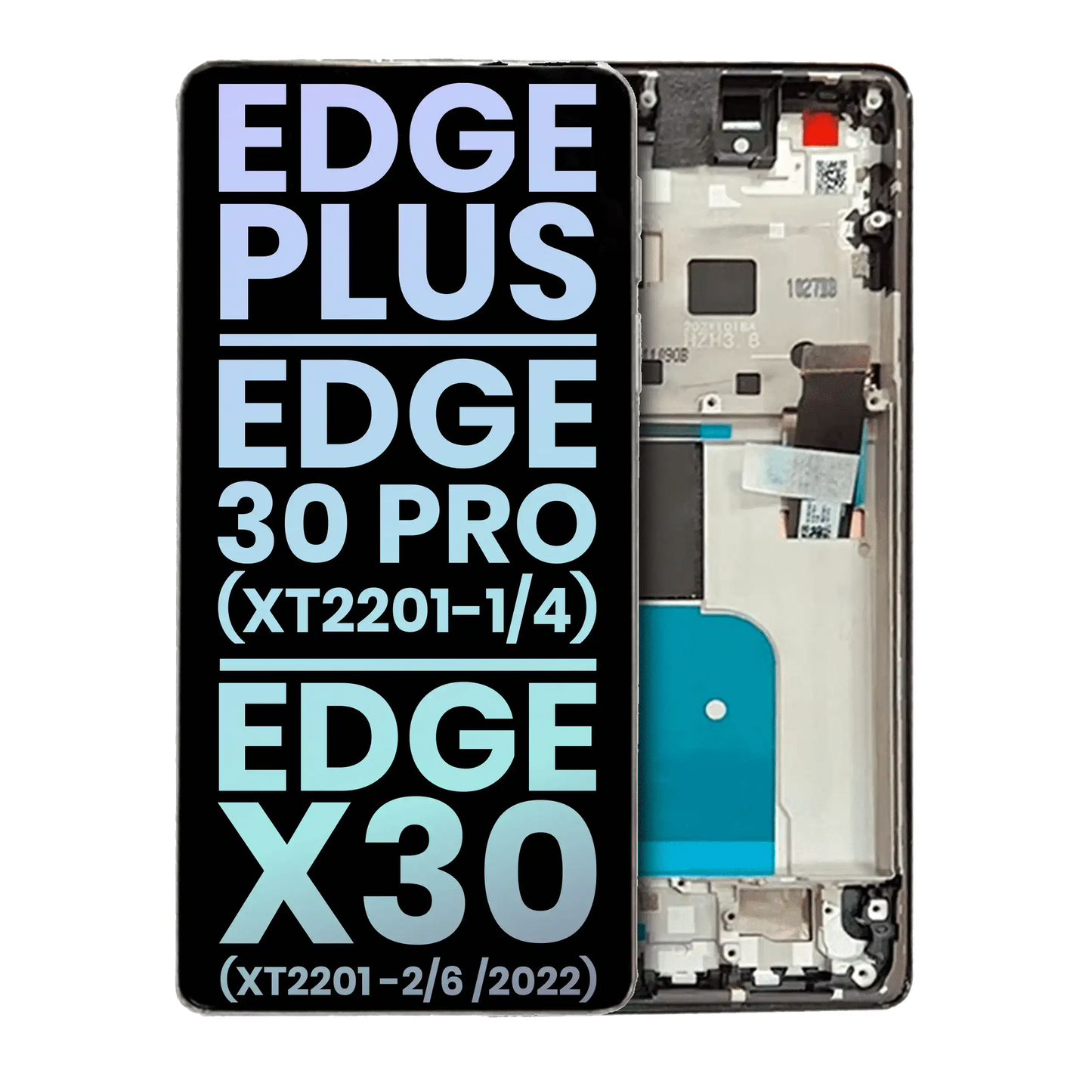 OLED Assembly With Frame For Motorola Moto Edge Plus / Edge 30 Pro (XT2201-1/4) / Edge X30 5G (XT2201-2/6 /2021) (Genuine OEM) (Stardust White) | SKU 107082140732 | image 1
