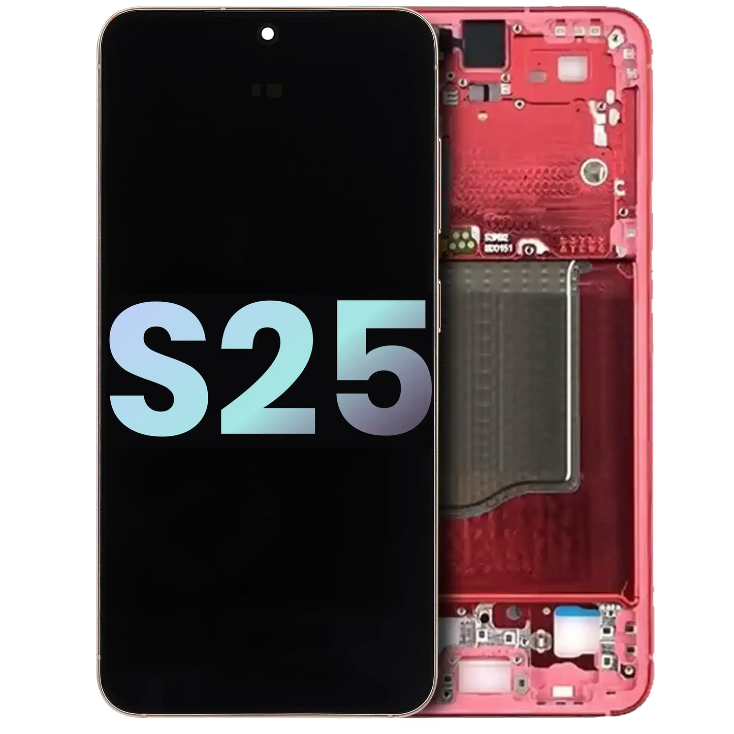 OLED Assembly With Frame For Samsung Galaxy S25 5G (US & International) (Service Pack) (Coral Red)