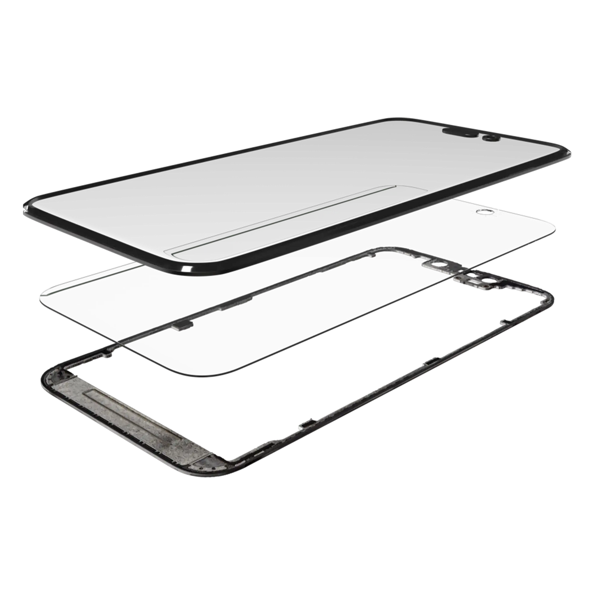 3 in 1 (Glass With OCA Pre-Installed + Frame) For iPhone 14 Pro (OCA Master)