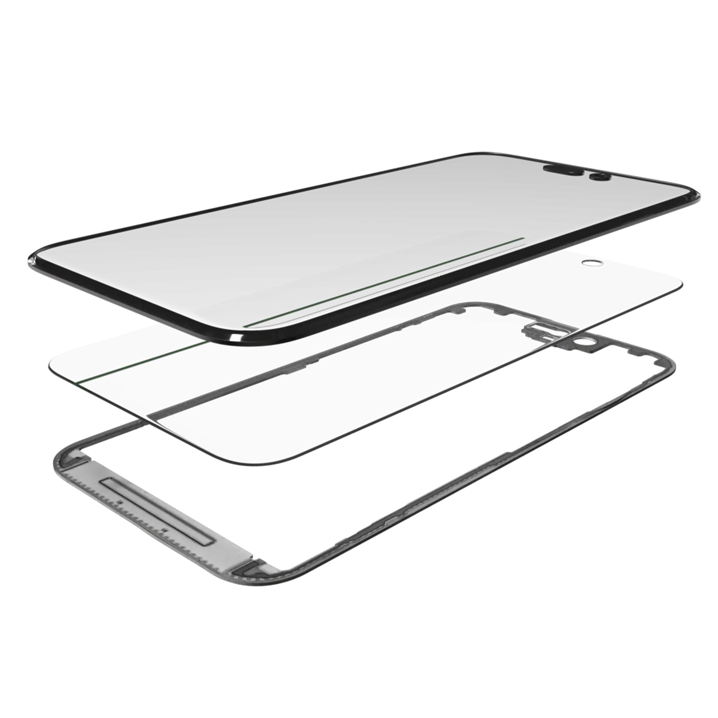 3 in 1 (Glass With OCA Pre-Installed + Frame) For iPhone 15 Pro (OCA Master)