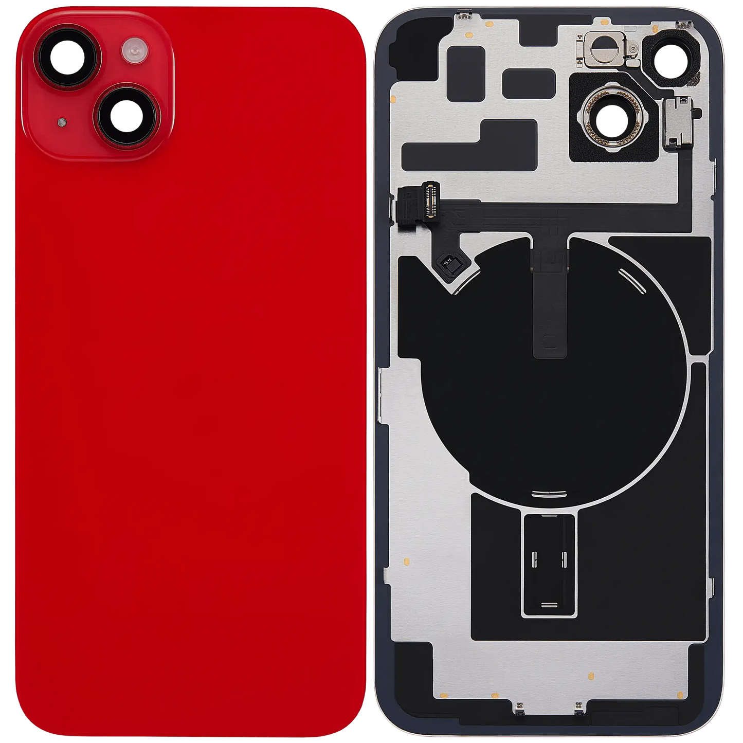 Back Glass w/ MagSafe Magnet & NFC & Flashlight Flex For iPhone 14 Plus (Used OEM Pull: Grade B) (Red)