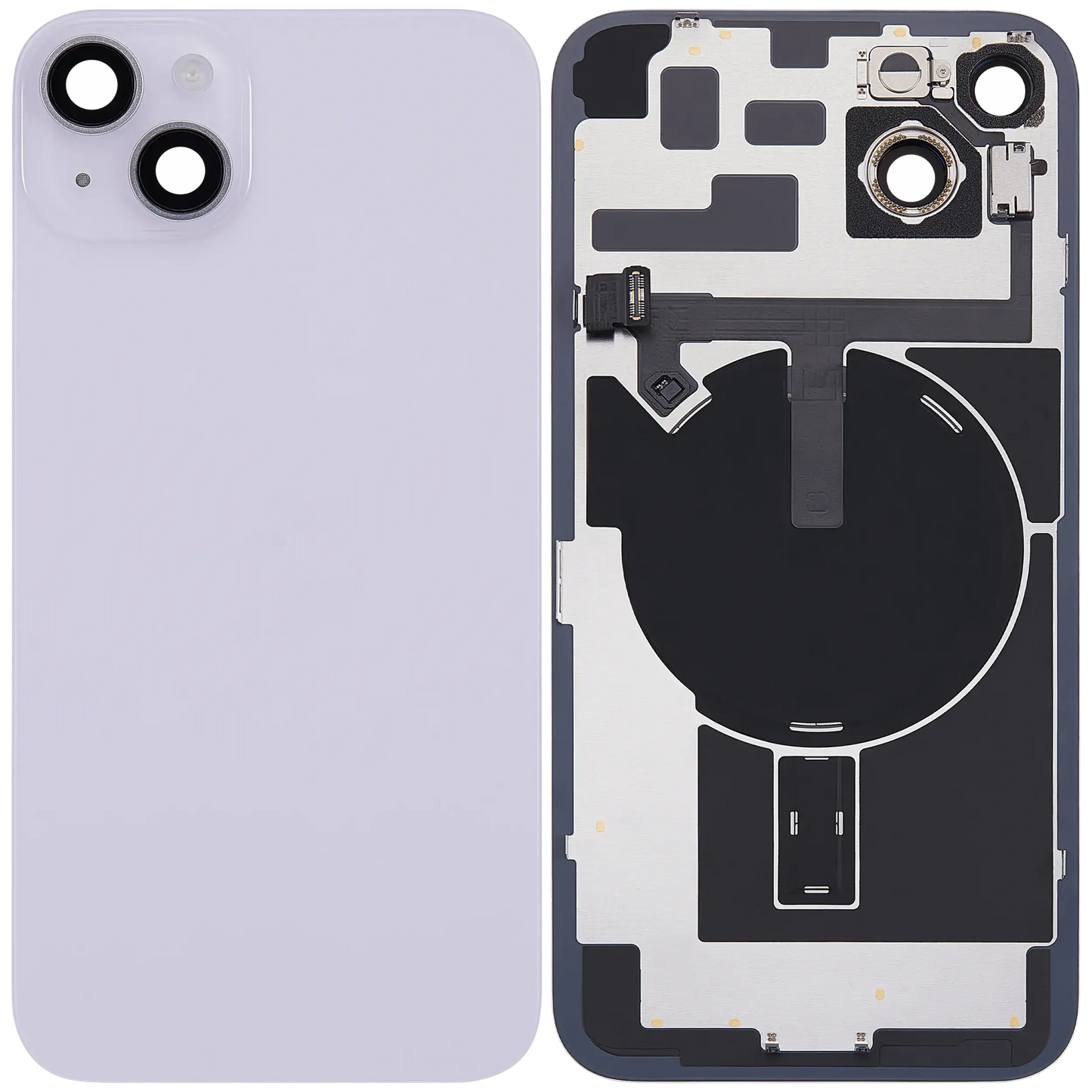 Back Glass w/ MagSafe Magnet & NFC & Flashlight Flex For iPhone 14 Plus (Used OEM Pull: Grade B) (Purple)