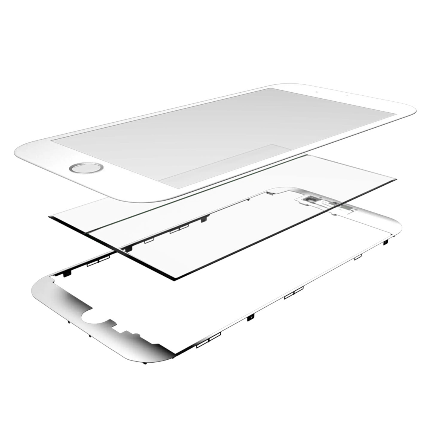 3 in 1 (Glass With OCA Pre-Installed + Frame) For iPhone 8 (OCA Master) (2 Pack) (White)