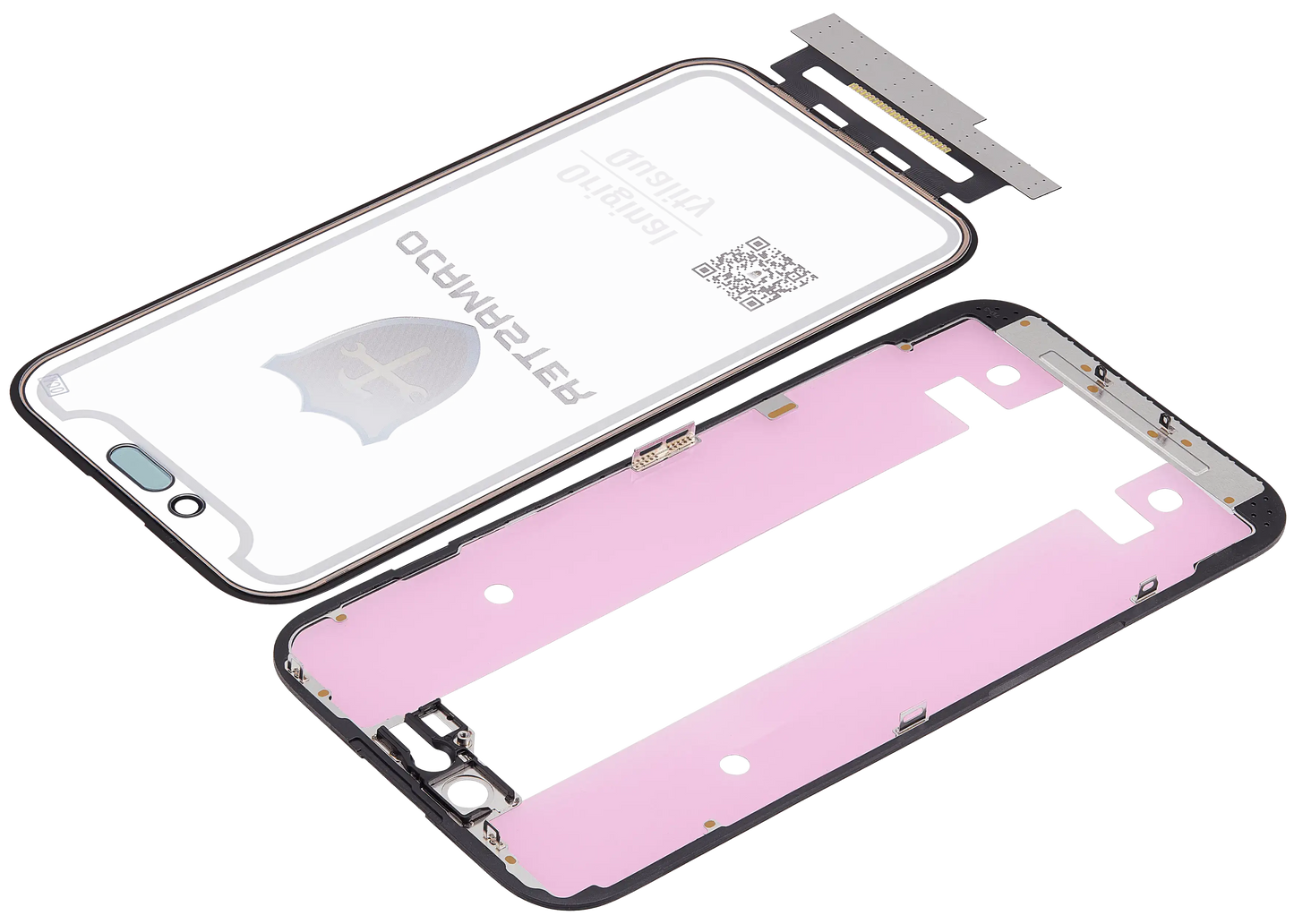 4 in 1 Short Flex (Digitizer Touch With Glass + OCA + Frame Pre-installed) For iPhone 15 (OCA Master)