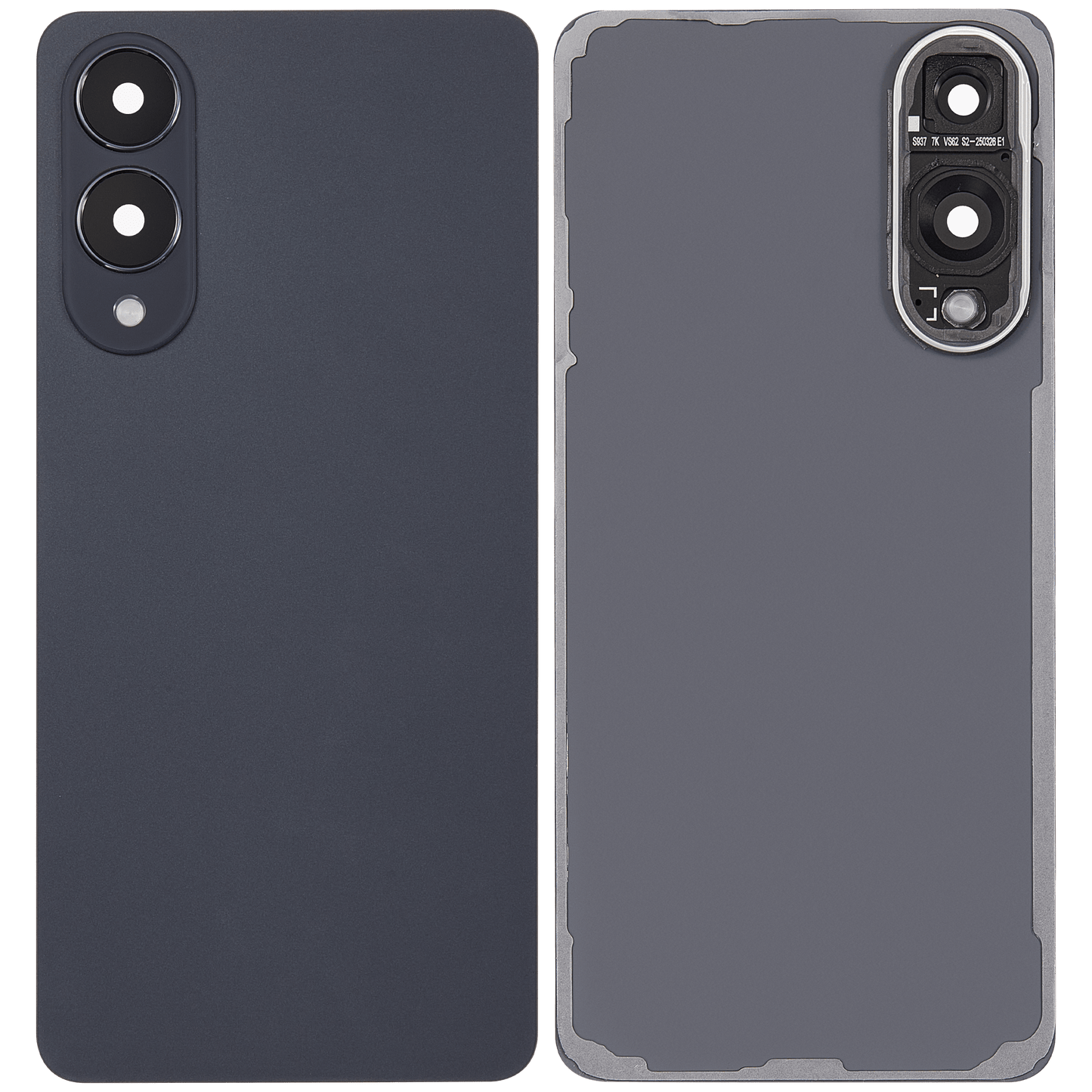 Back Cover Glass With Camera Lens For Samsung Galaxy S25 Edge (No Logo) (Aftermarket Plus) (Titanium Jetblack)