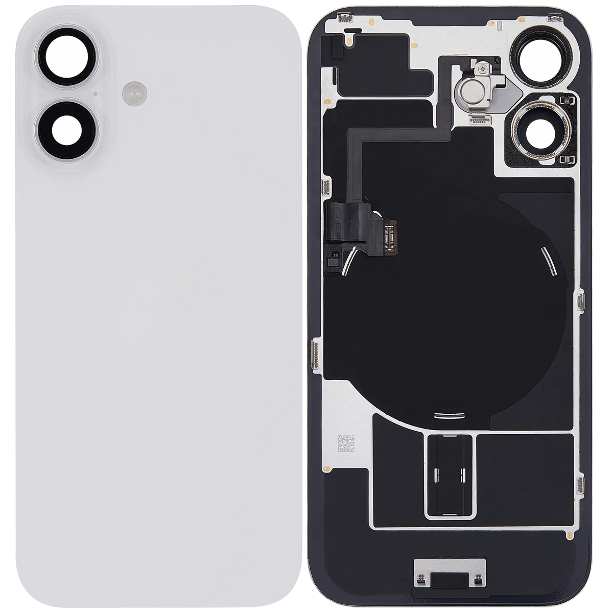 Back Glass w/ MagSafe Magnet & NFC & Flashlight Flex For iPhone 16 (Used OEM Pull: Grade A) (White) — product photo 6