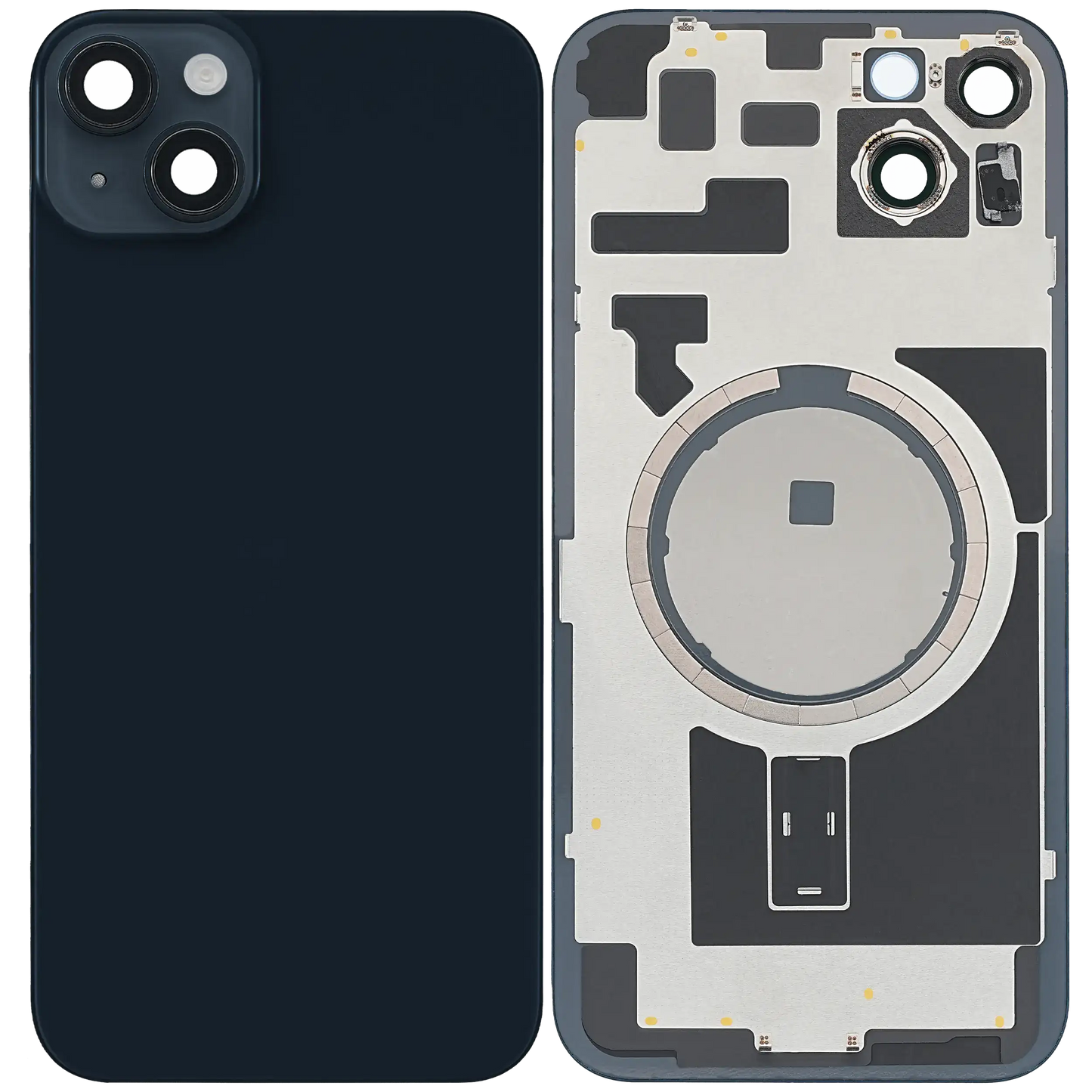 Back Glass w/ MagSafe Magnet For iPhone 14 Plus (Aftermarket) (Midnight) (No Logo)