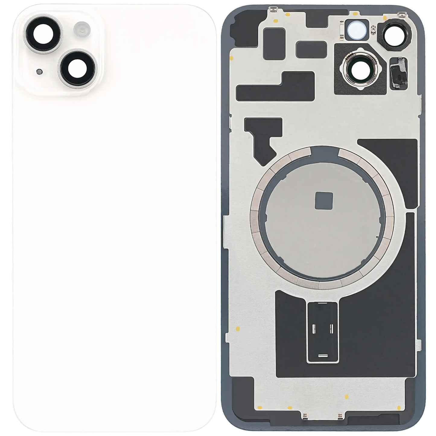 Back Glass w/ MagSafe Magnet For iPhone 14 Plus (Aftermarket) (Starlight) (No Logo)