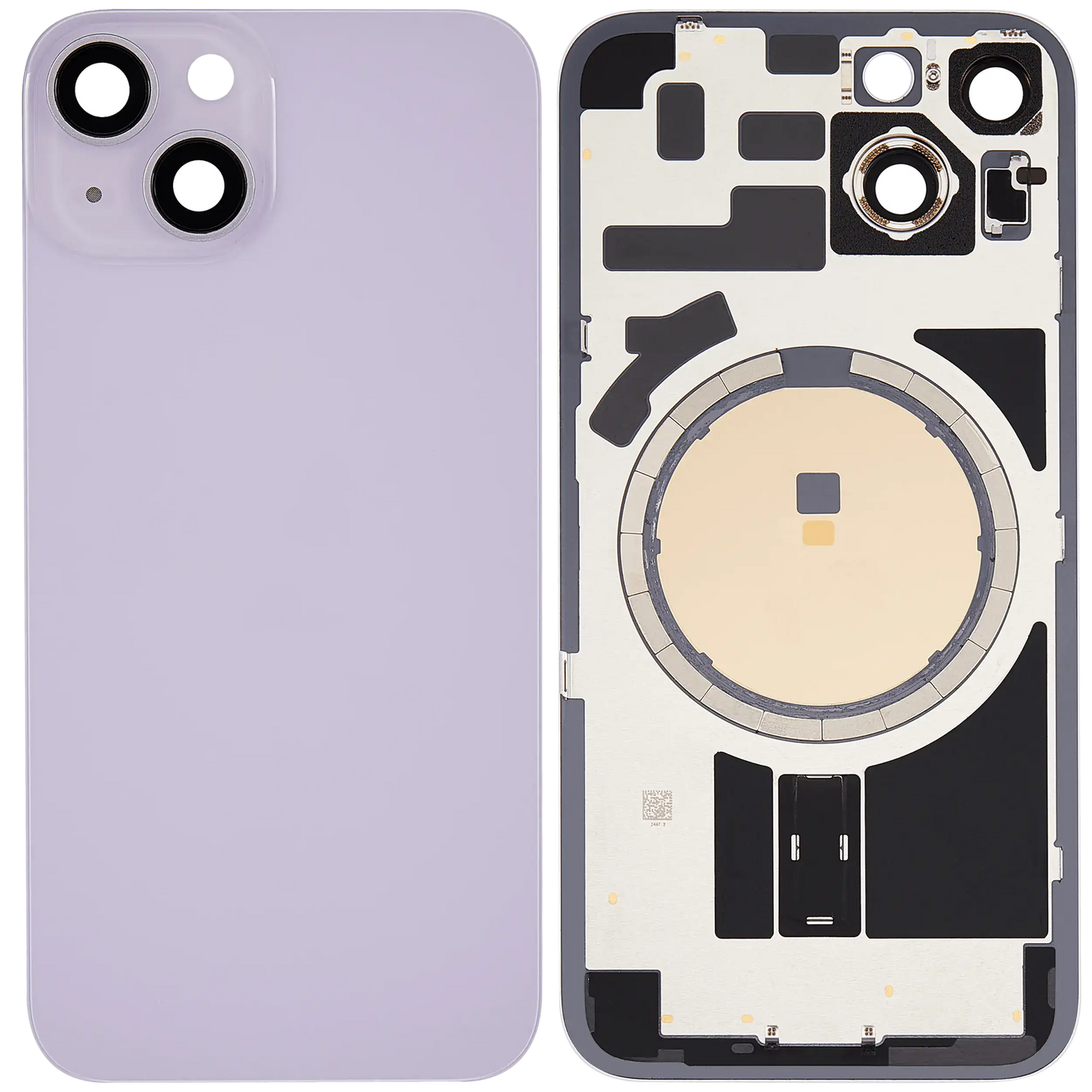Back Glass w/ MagSafe Magnet For iPhone 14 (Aftermarket) (Purple) (No Logo)