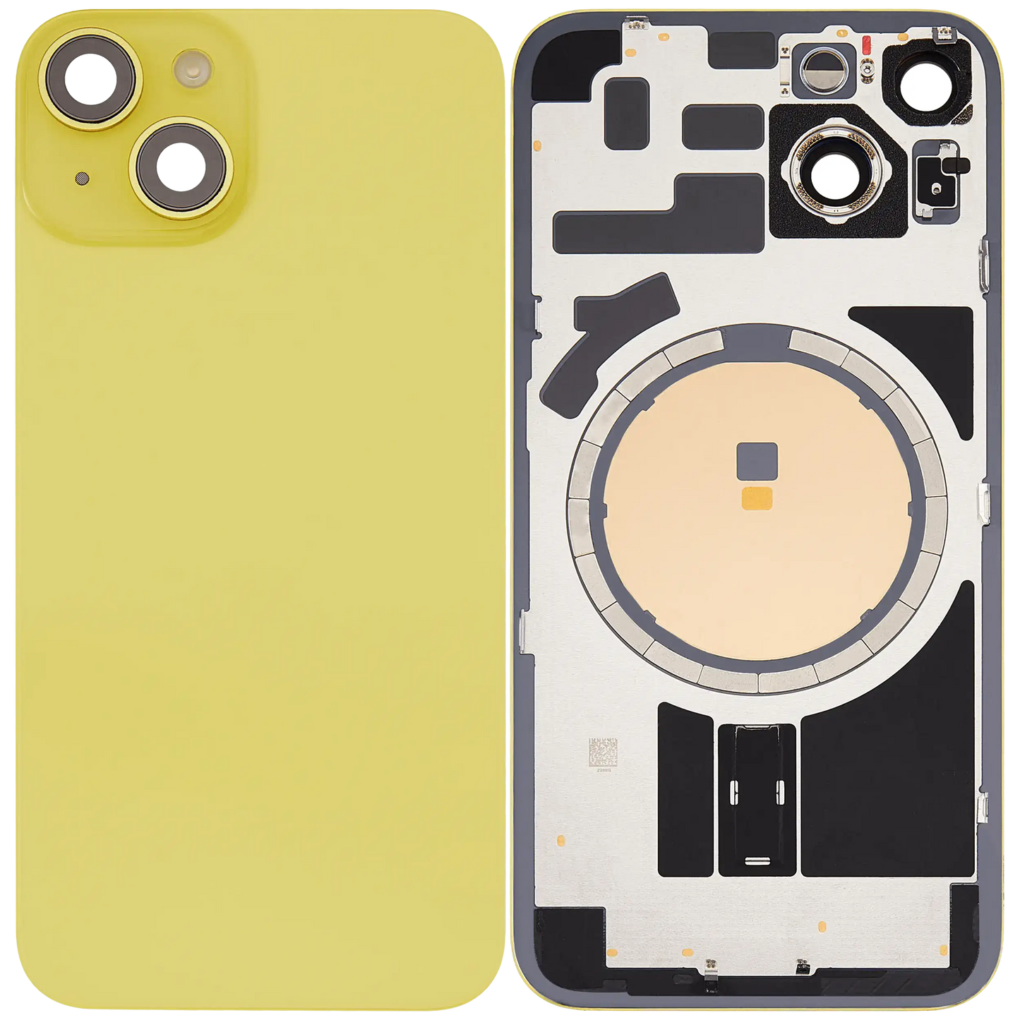 Back Glass w/ MagSafe Magnet For iPhone 14 (Aftermarket) (Yellow) (No Logo)