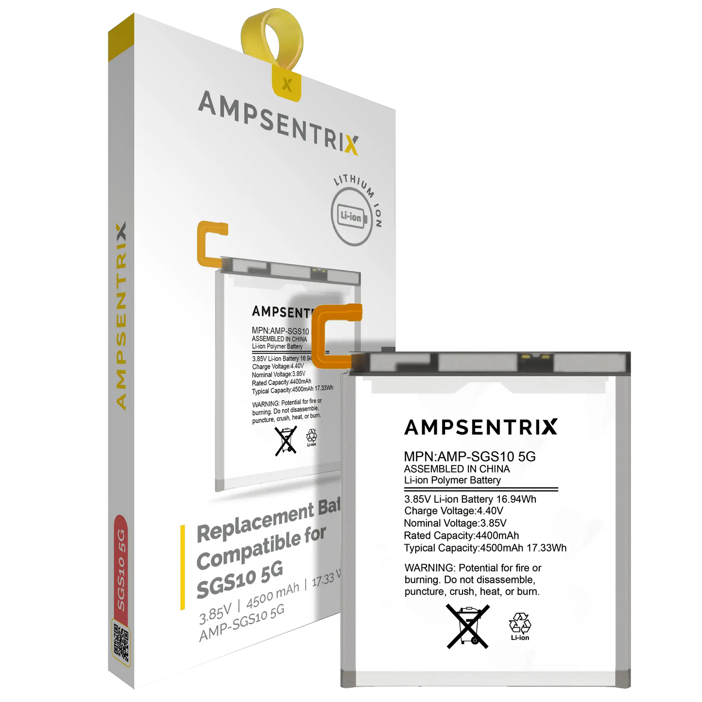 Replacement Battery For Samsung Galaxy S10 5G (AmpSentrix Pro)