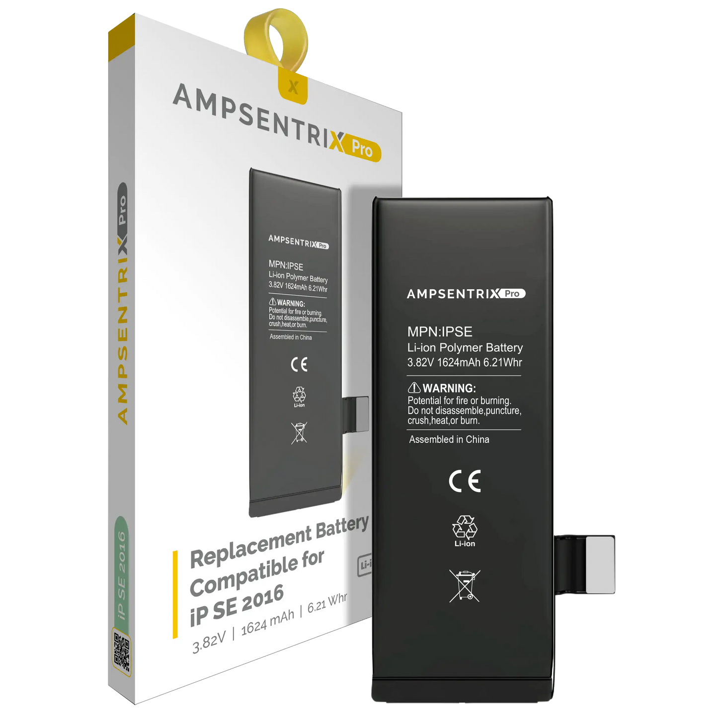 Replacement Battery For iPhone SE (2016) (AmpSentrix Pro)