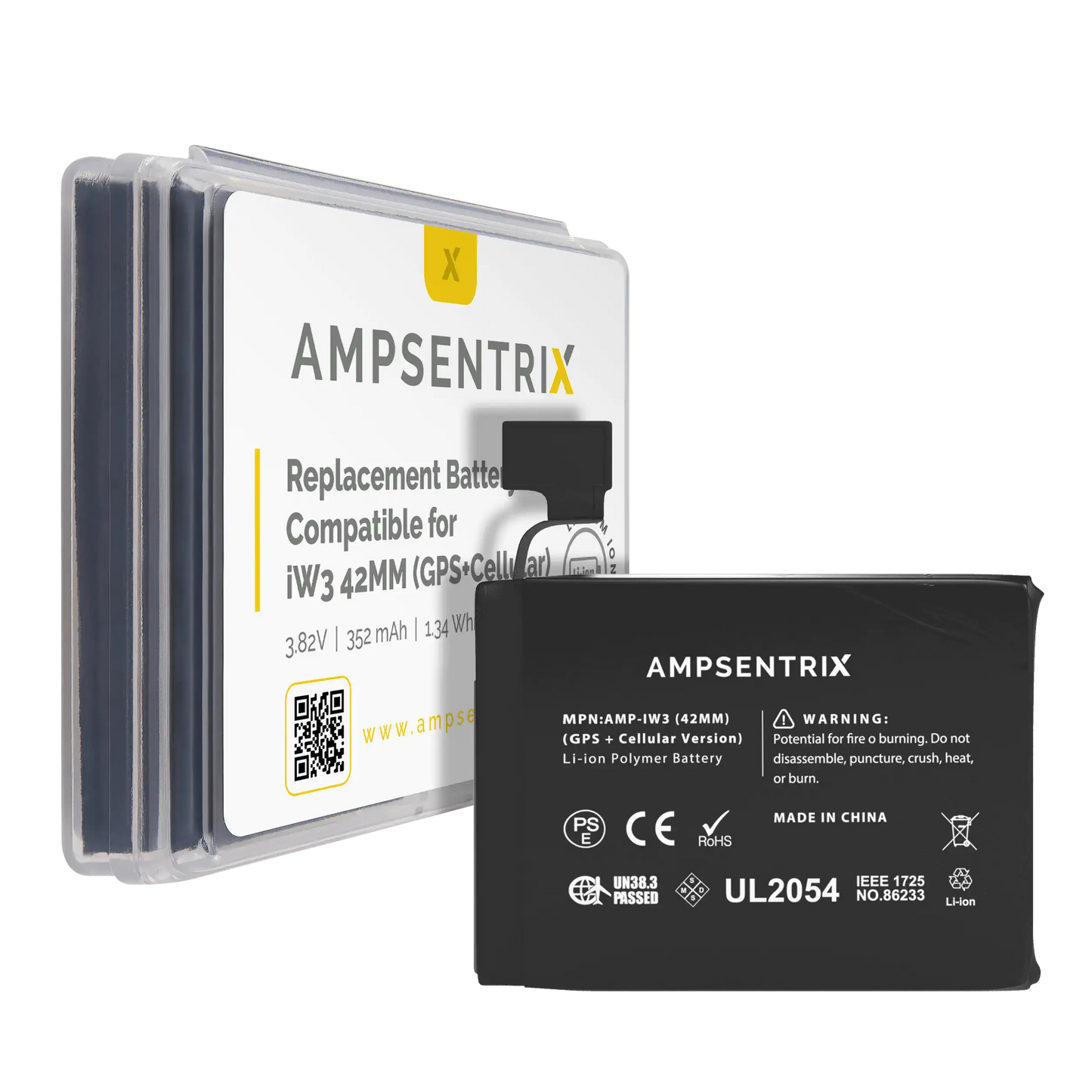 Replacement Battery For Watch Series 3 (42MM) (GPS + Cellular Version) (AmpSentrix Pro)
