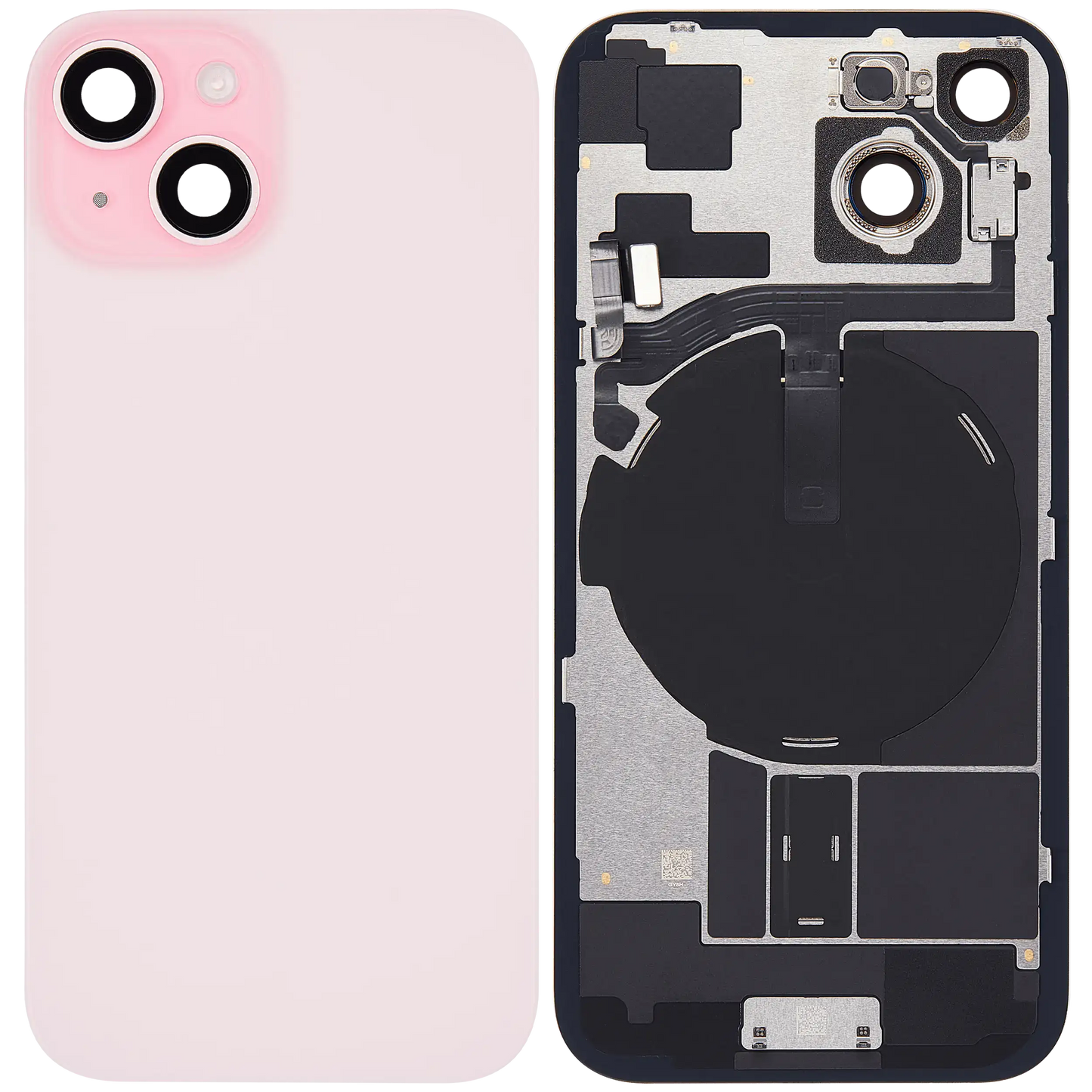 Back Glass w/ MagSafe Magnet & NFC & Flashlight Flex For iPhone 15 (Used OEM Pull: Grade C) (Pink)