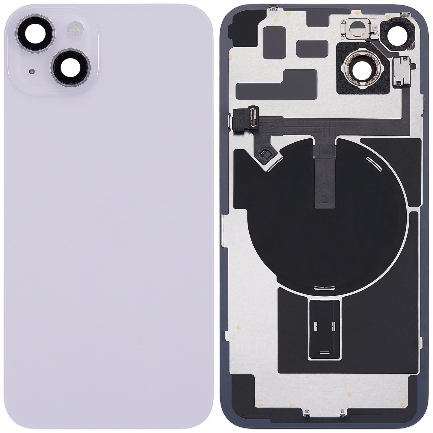 Back Glass w/ MagSafe Magnet & NFC & Flashlight Flex For iPhone 14 Plus (Used OEM Pull: Grade C) (Purple)