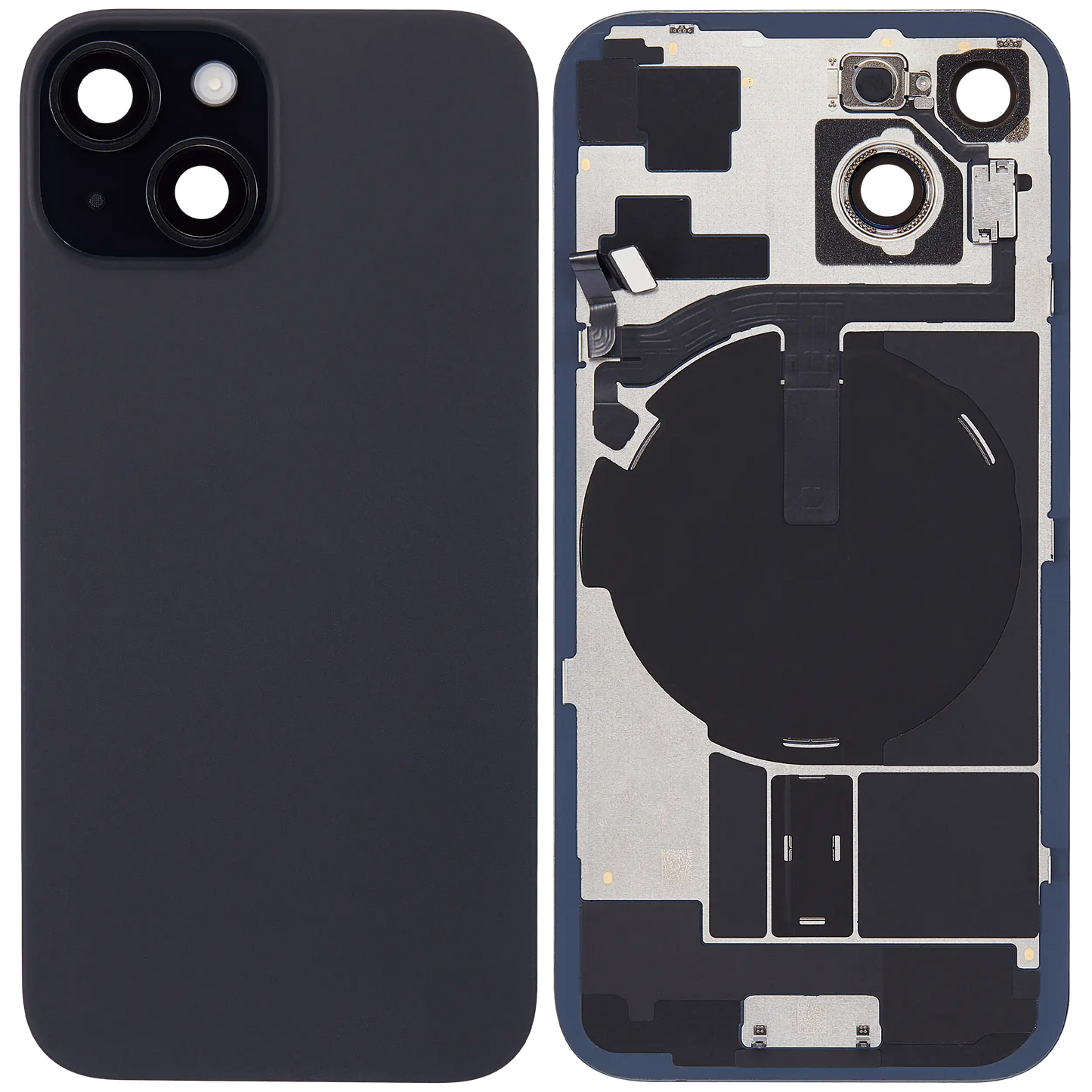 Back Glass w/ MagSafe Magnet & NFC & Flashlight Flex For iPhone 15 (Used OEM Pull: Grade B) (Black)