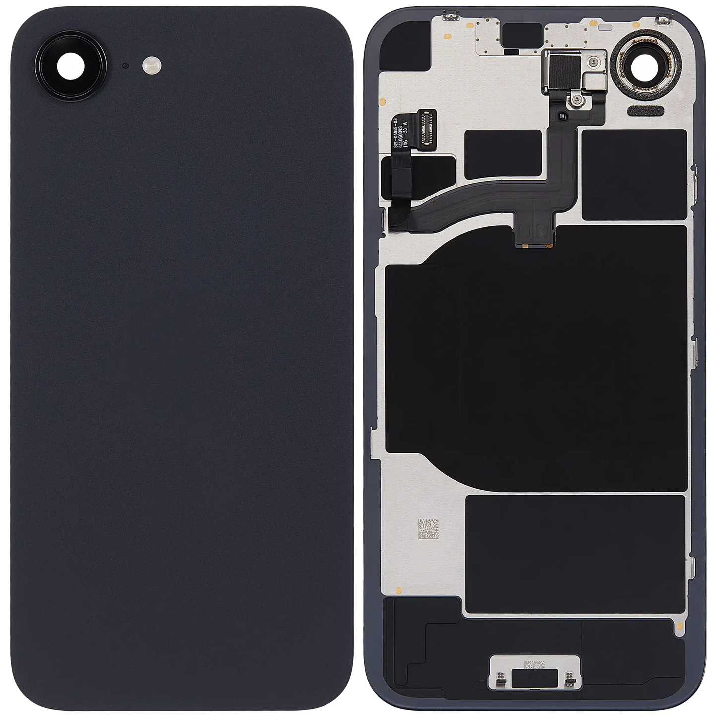 Back Glass w/ MagSafe Magnet & NFC & Flashlight Flex For iPhone 16e (Used OEM Pull: Grade B) (Black)