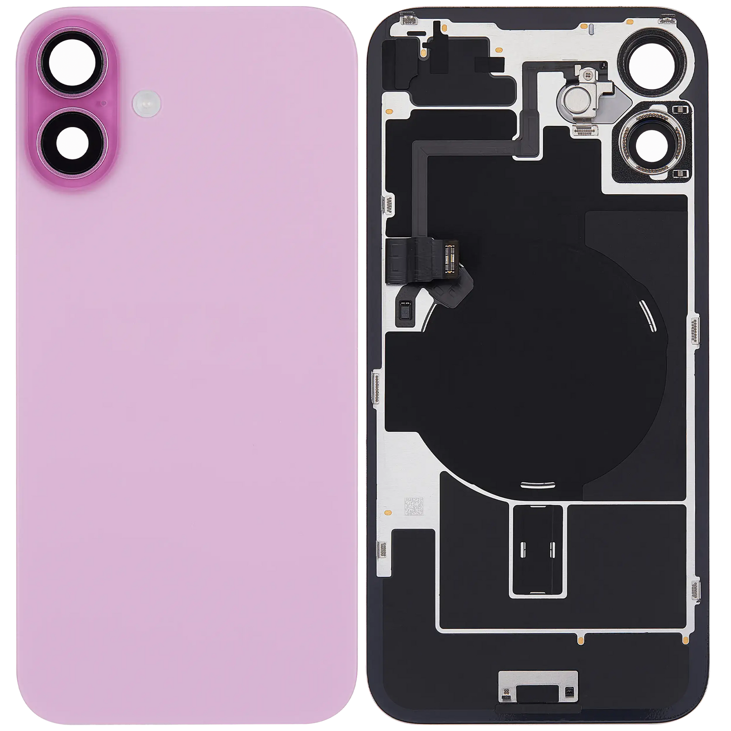 Back Glass w/ MagSafe Magnet & NFC & Flashlight Flex For iPhone 16 Plus (Used OEM Pull: Grade B) (Pink)