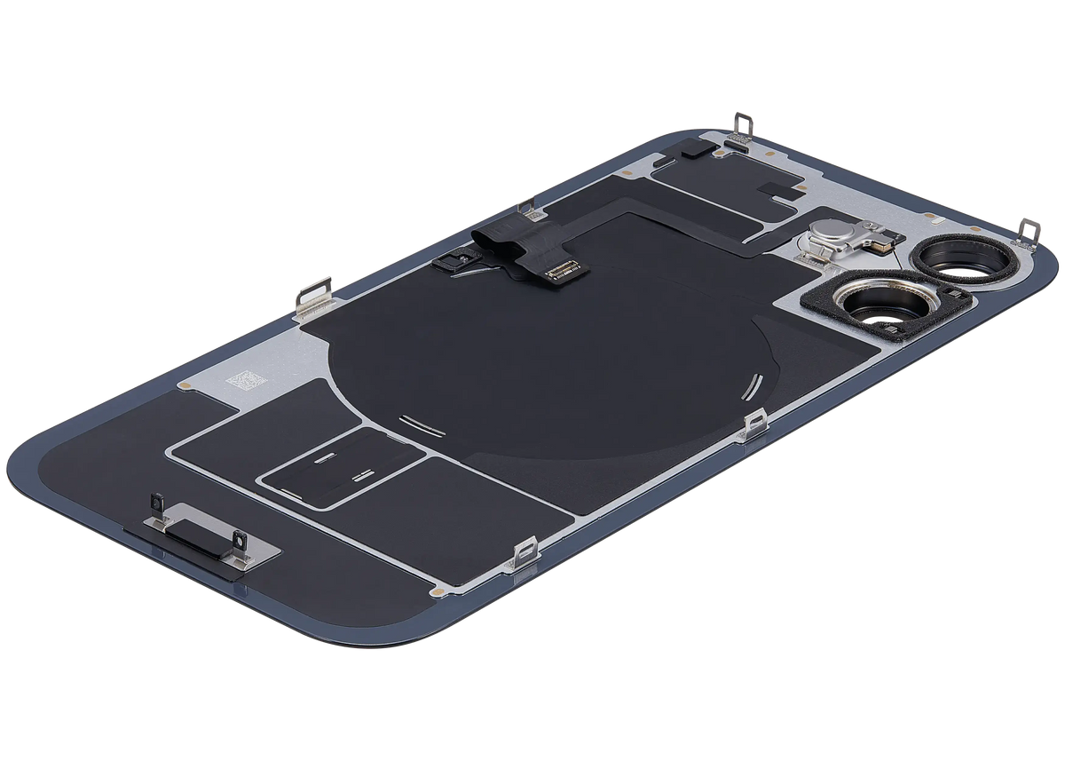 Back Glass w/ MagSafe Magnet & NFC & Flashlight Flex For iPhone 16 (Used OEM Pull: Grade C) (Black) — product photo 5