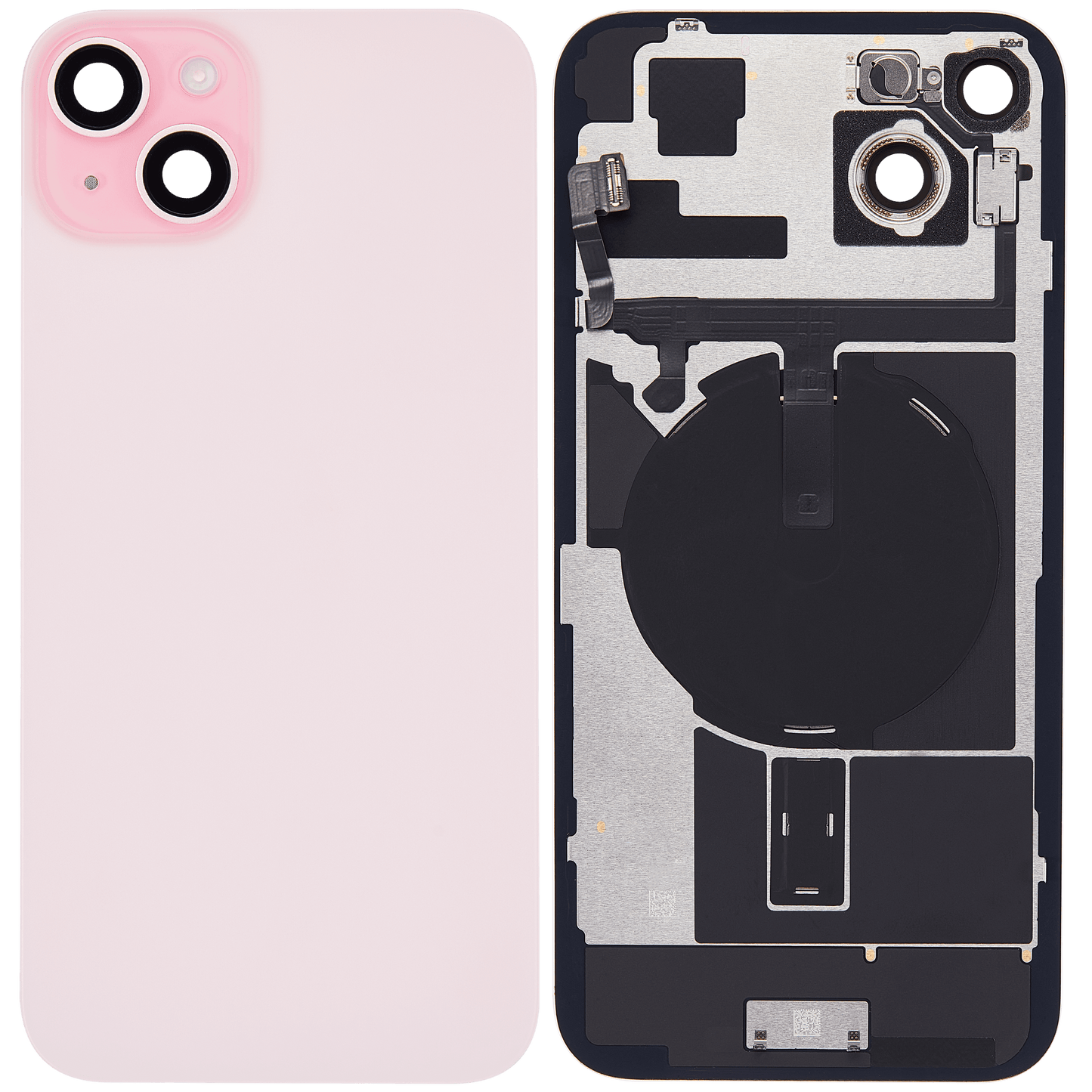 Back Glass w/ MagSafe Magnet & NFC & Flashlight Flex For iPhone 15 Plus (Used OEM Pull: Grade C) (Pink)