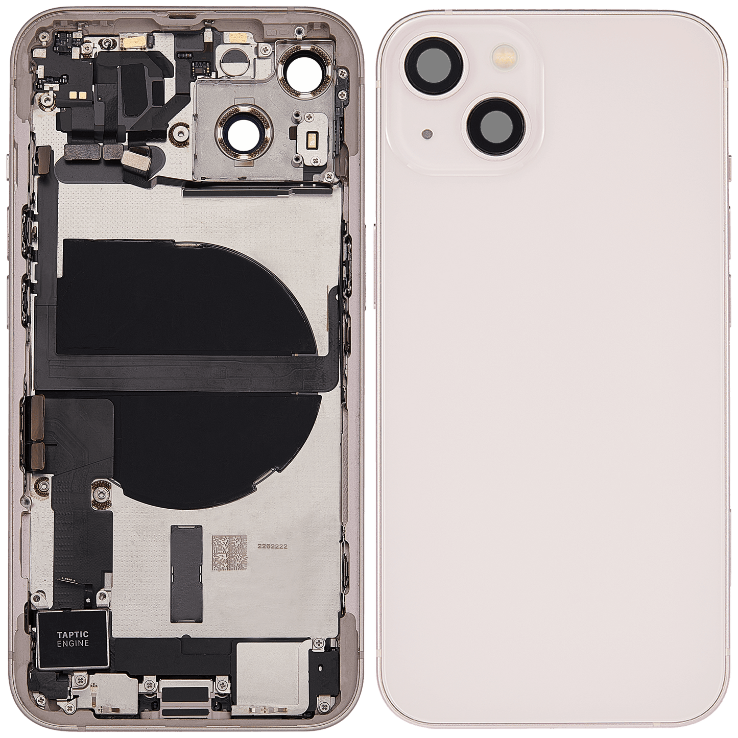 Back Housing W/ Charging Port Flex & Small Parts For iPhone 13 (EU / Global Version) (Used OEM Pull: Grade A) (Pink)
