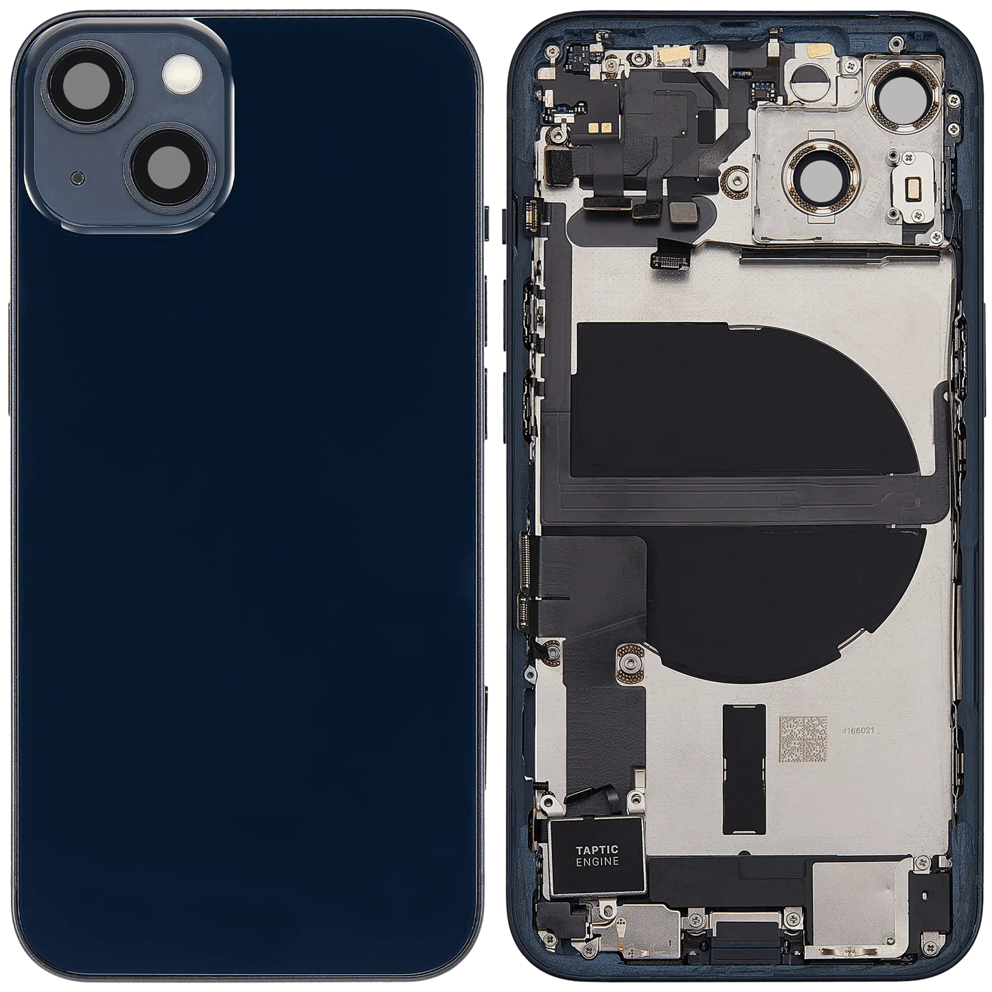 Back Housing W/ Charging Port Flex & Small Parts For iPhone 13 (US Version) (Used OEM Pull: Grade A) (Midnight)