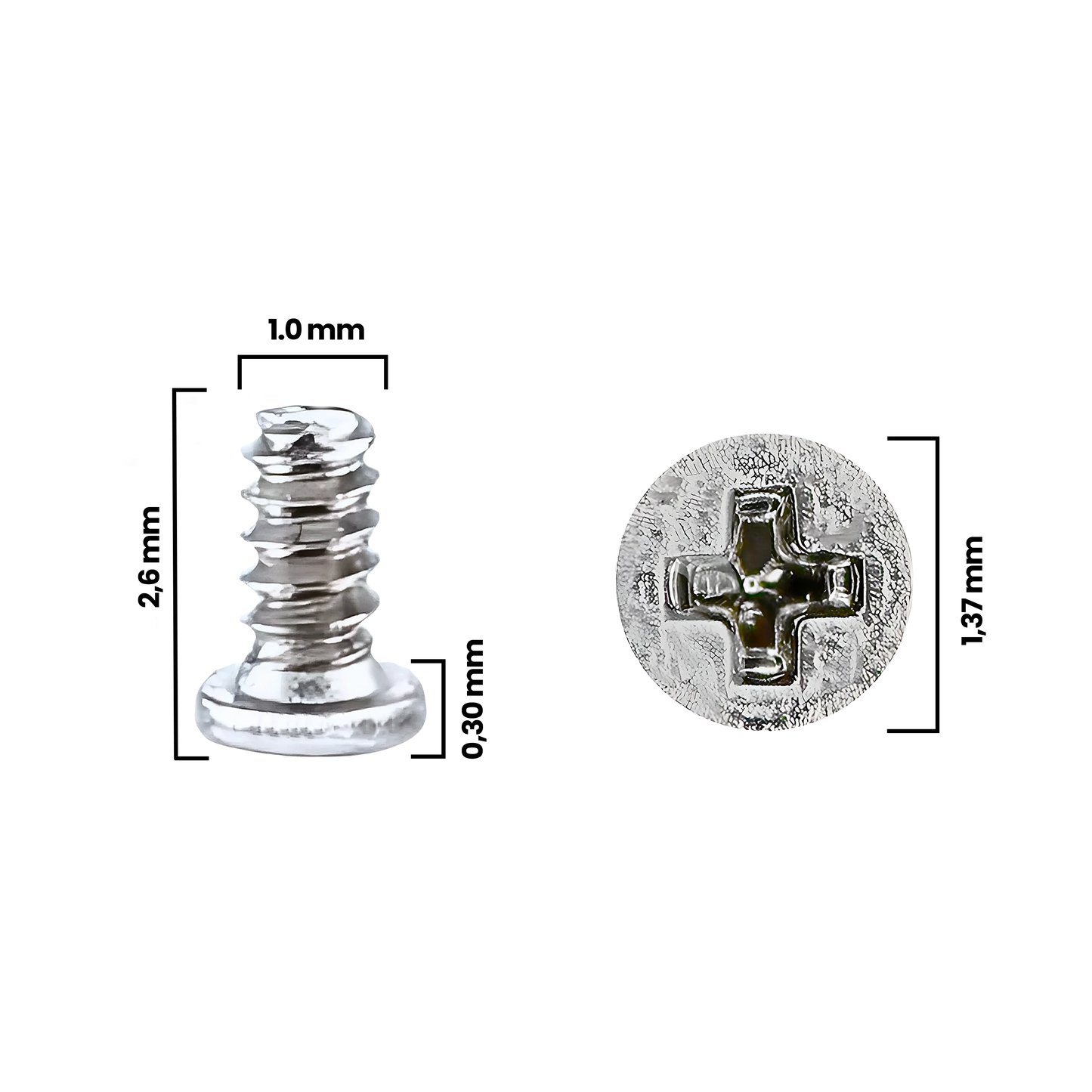Screw For iPhone 12 Pro Max (M1.0×1.37×2.6D×0.30T) (30 Pack) (Service Pack)