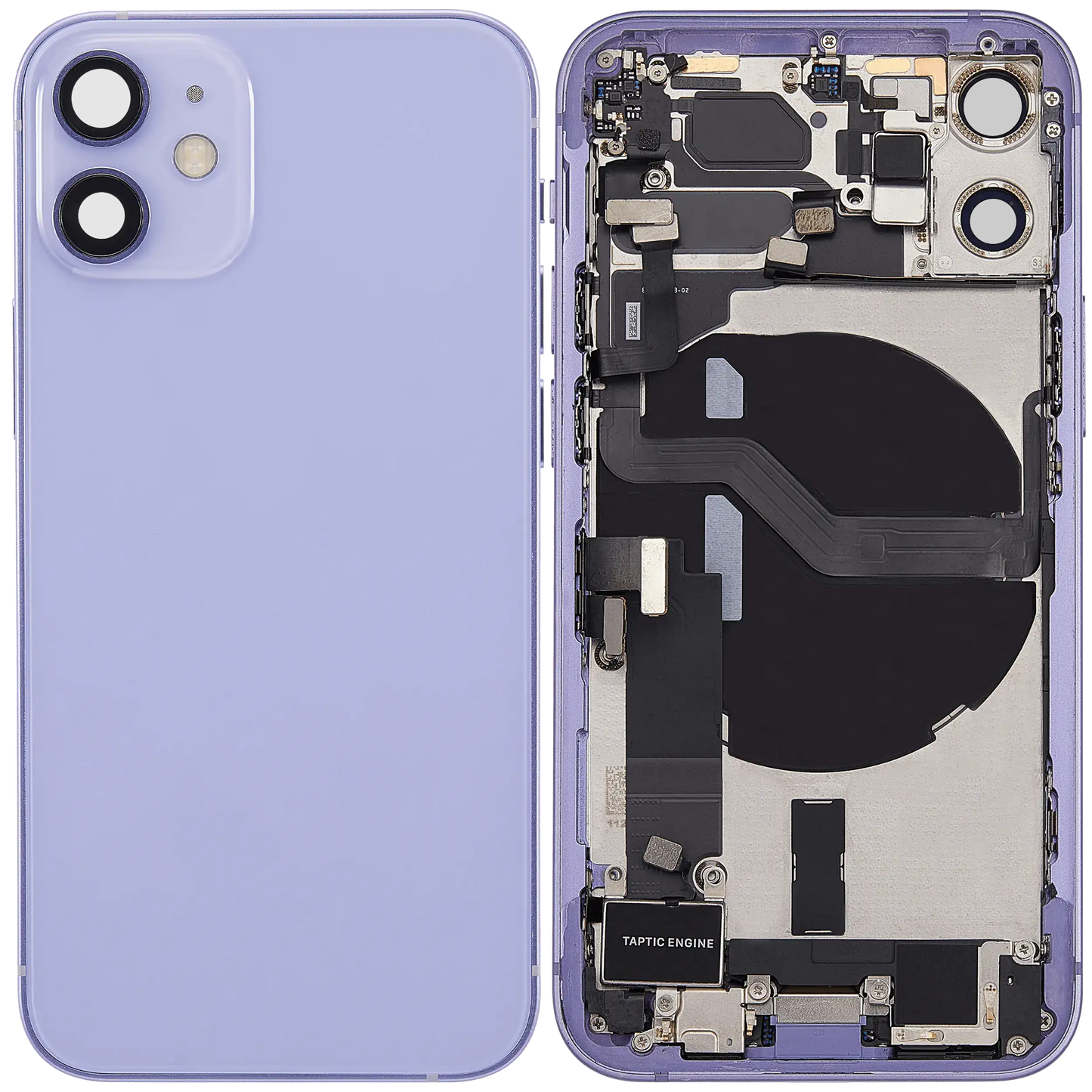 Back Housing W/ Charging Port Flex & Small Parts For iPhone 12 Mini (EU / Global Version) (Used OEM Pull: Grade B) (Purple)