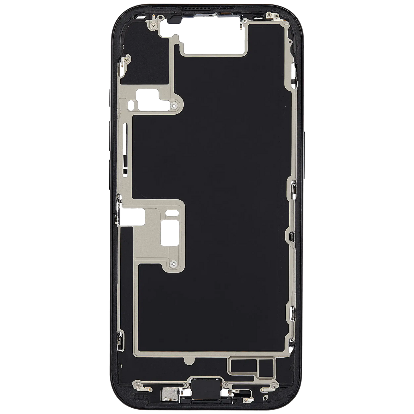 Mid-Frame Housing W/ Small Parts For iPhone 16 Pro (EU / Global Version) (Used OEM Pull: Grade C) (Black Titanium)