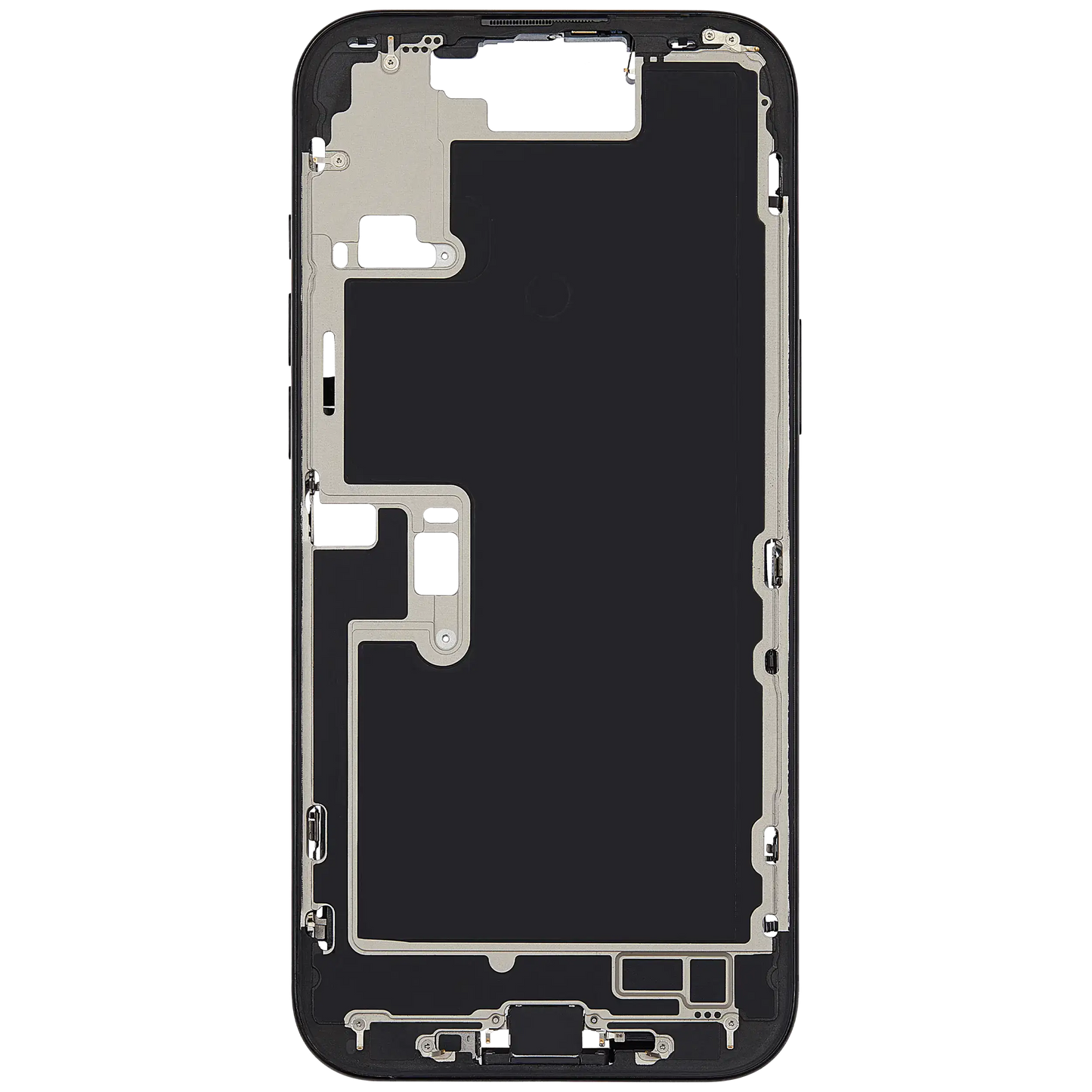 Mid-Frame Housing W/ Charging Port Flex & Small Parts For iPhone 16 Pro Max (EU / Global Version) (Used OEM Pull: Grade B) (Black Titanium)