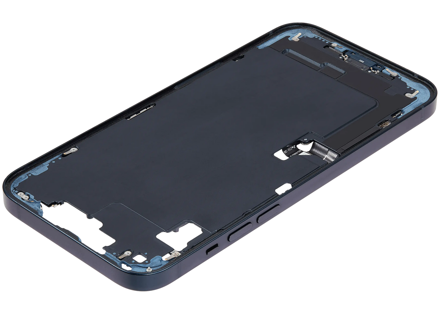 Mid-Frame Housing W/ Charging Port Flex & Small Parts For iPhone 14 Plus (US Version) (Used OEM Pull: Grade A) (Midnight)