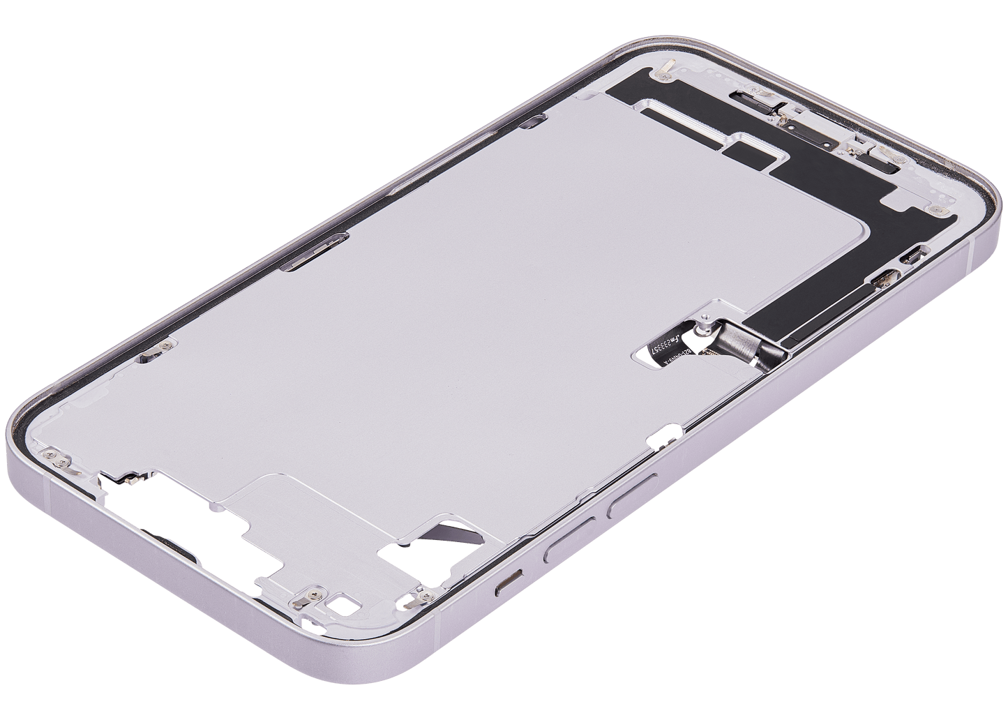 Mid-Frame Housing W/ Charging Port Flex & Small Parts For iPhone 14 Plus (US Version) (Used OEM Pull: Grade A) (Purple)