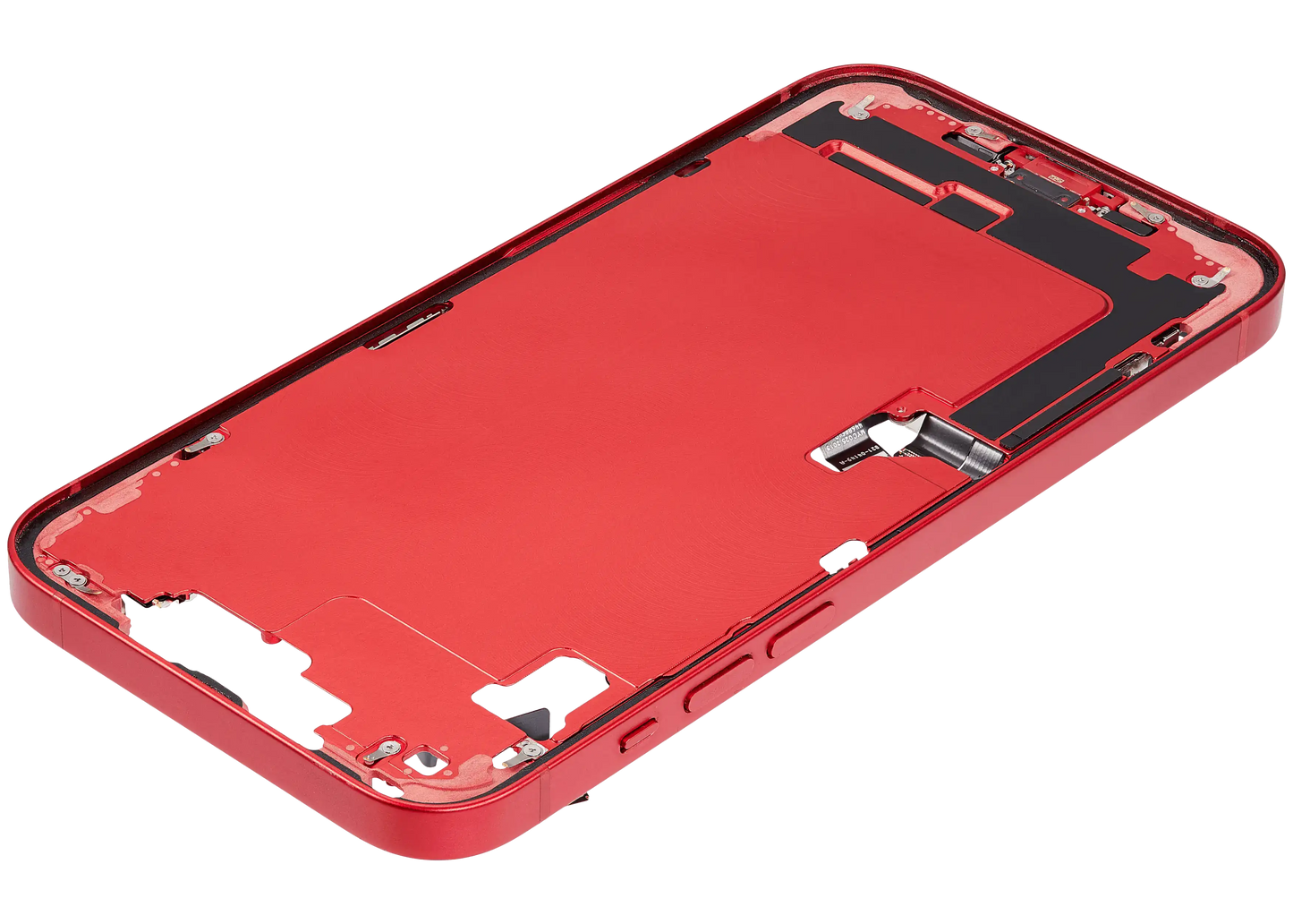 Mid-Frame Housing W/ Charging Port Flex & Small Parts For iPhone 14 Plus (US Version) (Used OEM Pull: Grade A) (Red)
